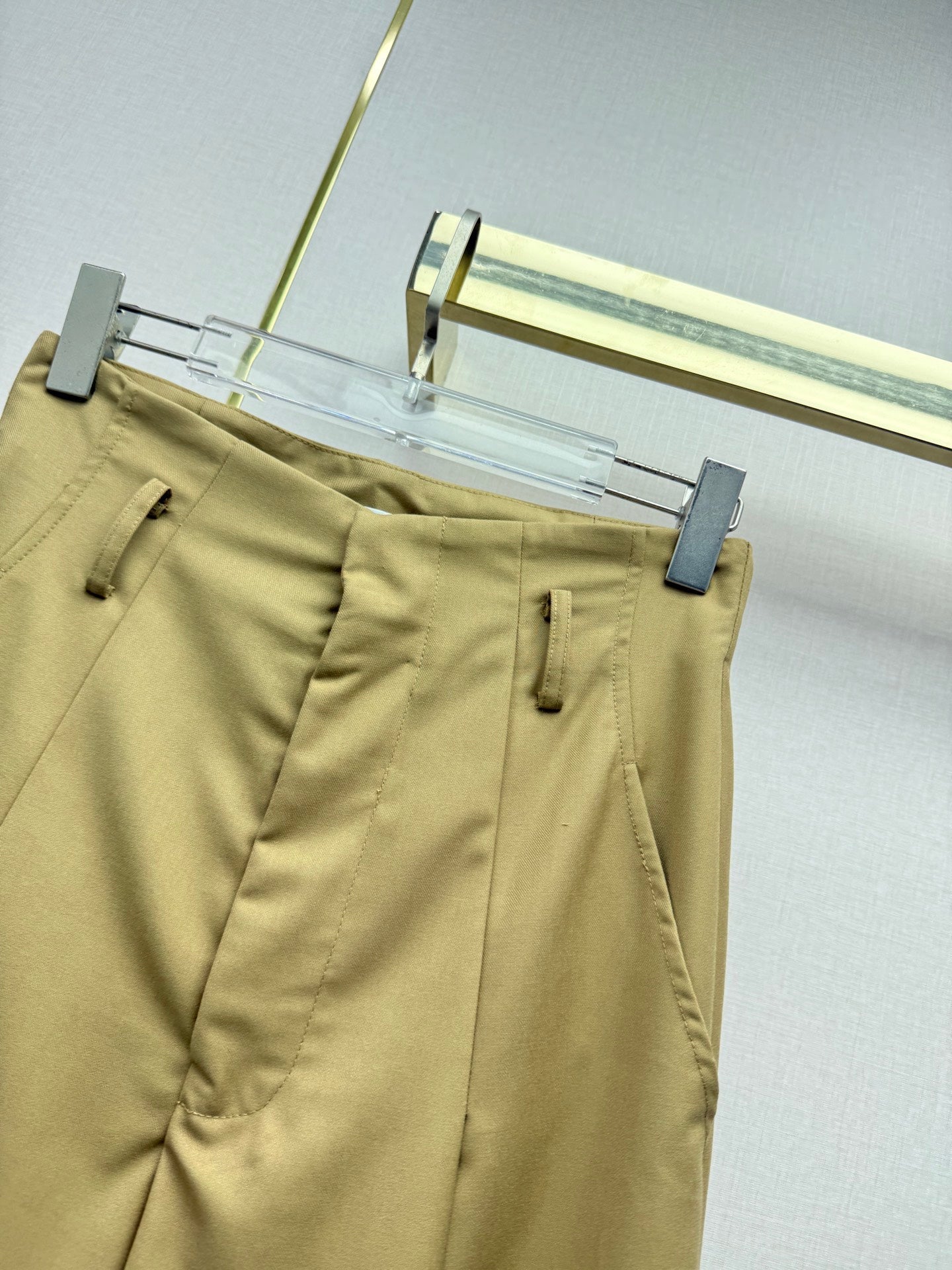 CC 26s Pleated Dress Trousers Khaki Cotton 421825