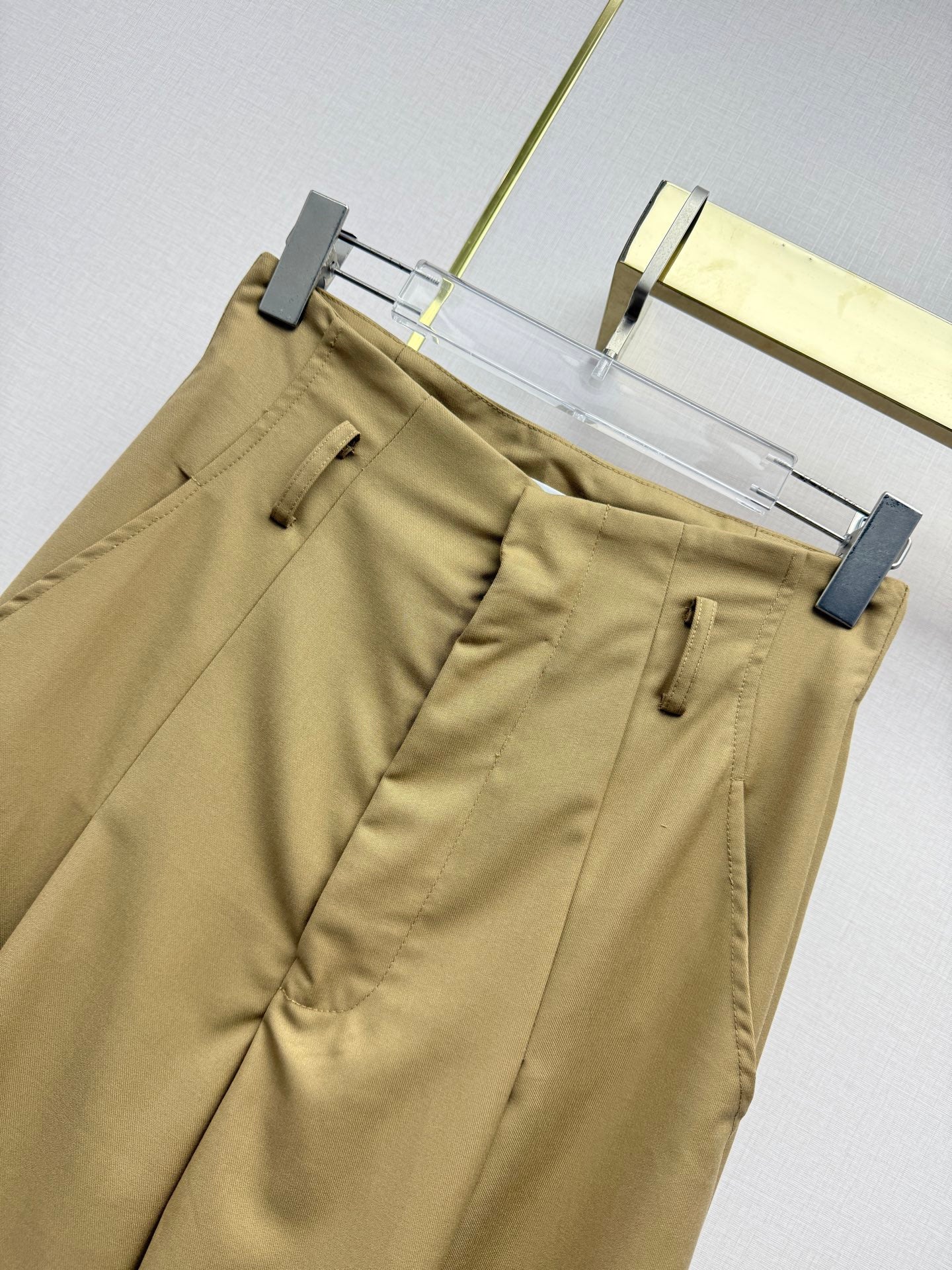 CC 26s Pleated Dress Trousers Khaki Cotton 421825