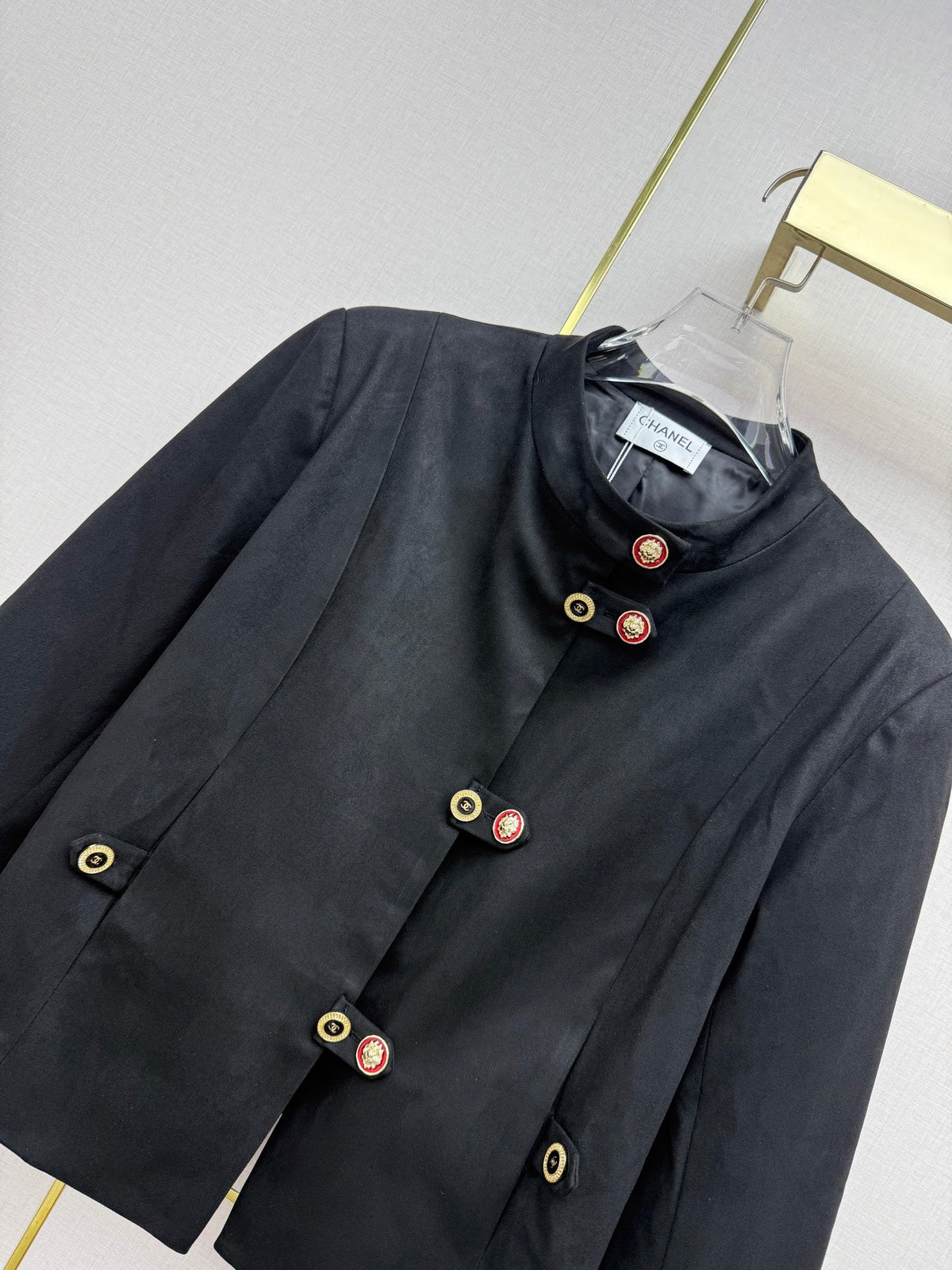 Chanel 26s Jacket Black Suede Suede 447934