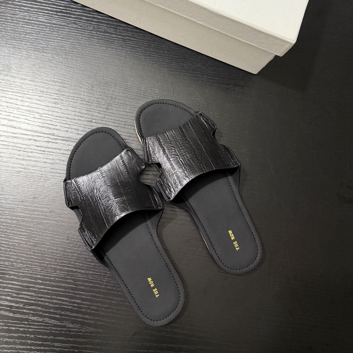 The Row Sandal Black Cowhide 334158