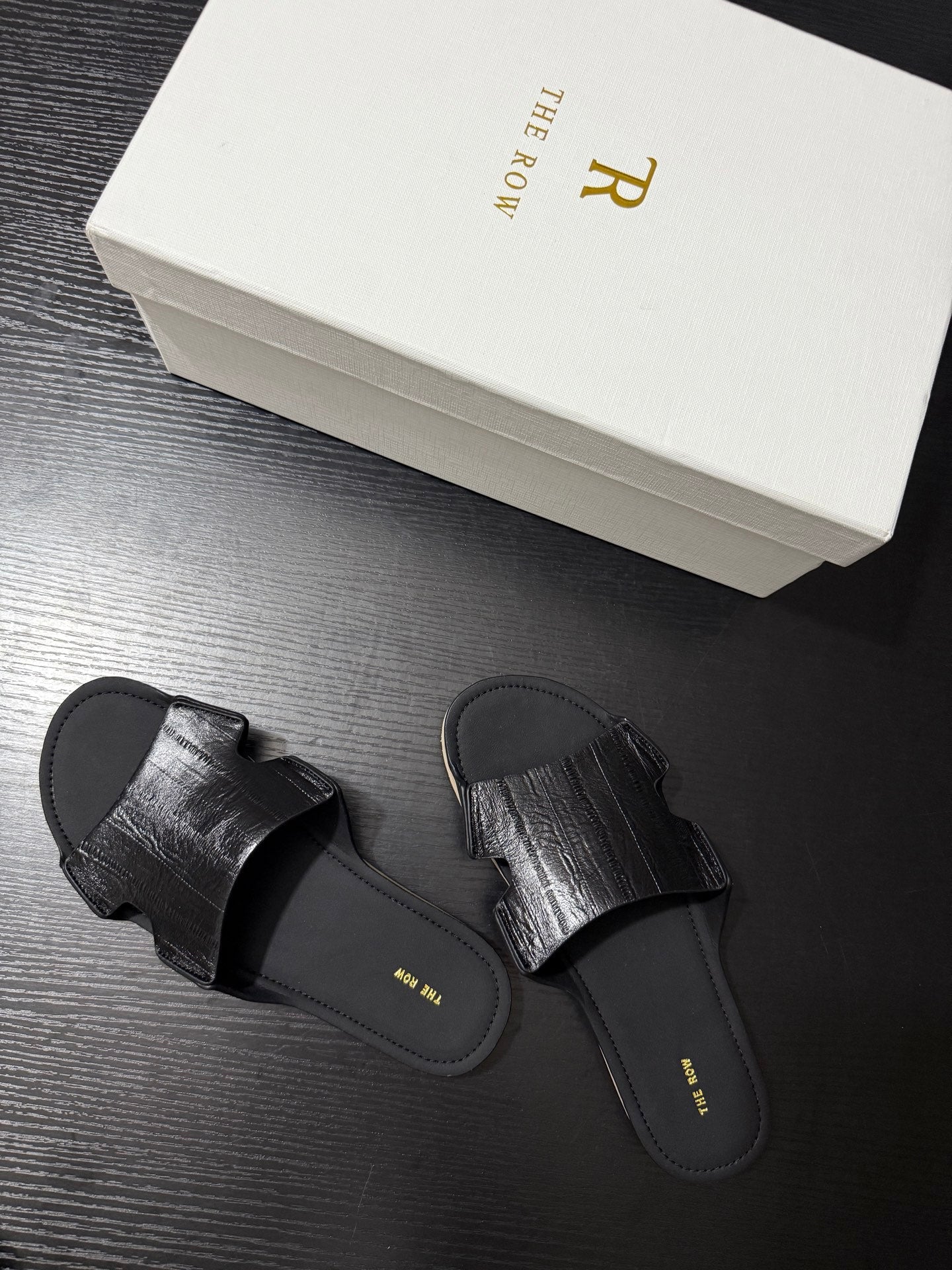 The Row Sandal Black Cowhide 334158