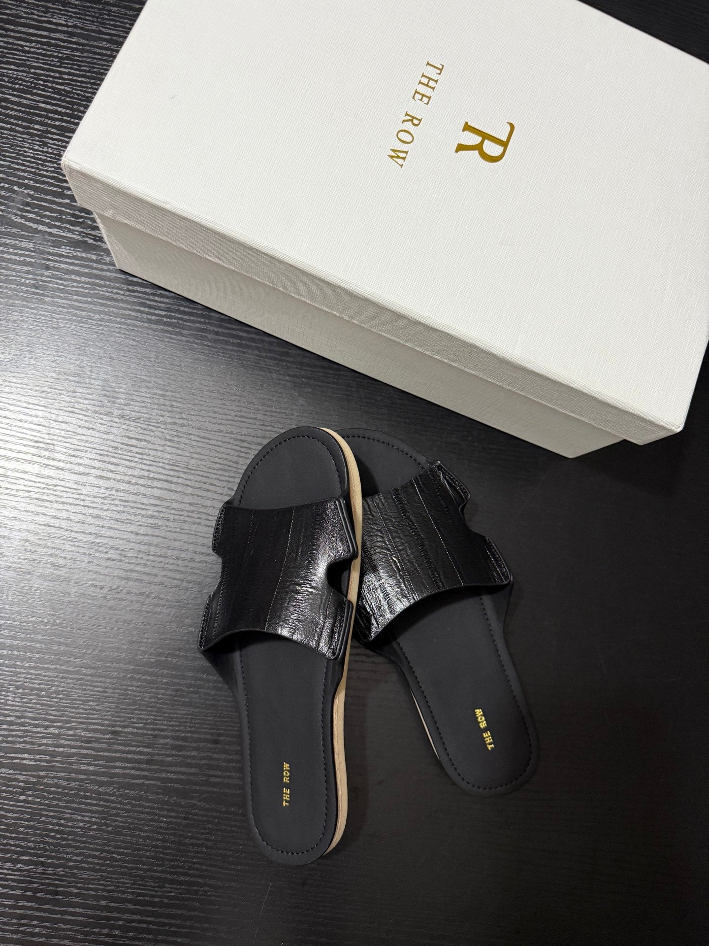 The Row Sandal Black Cowhide 334158