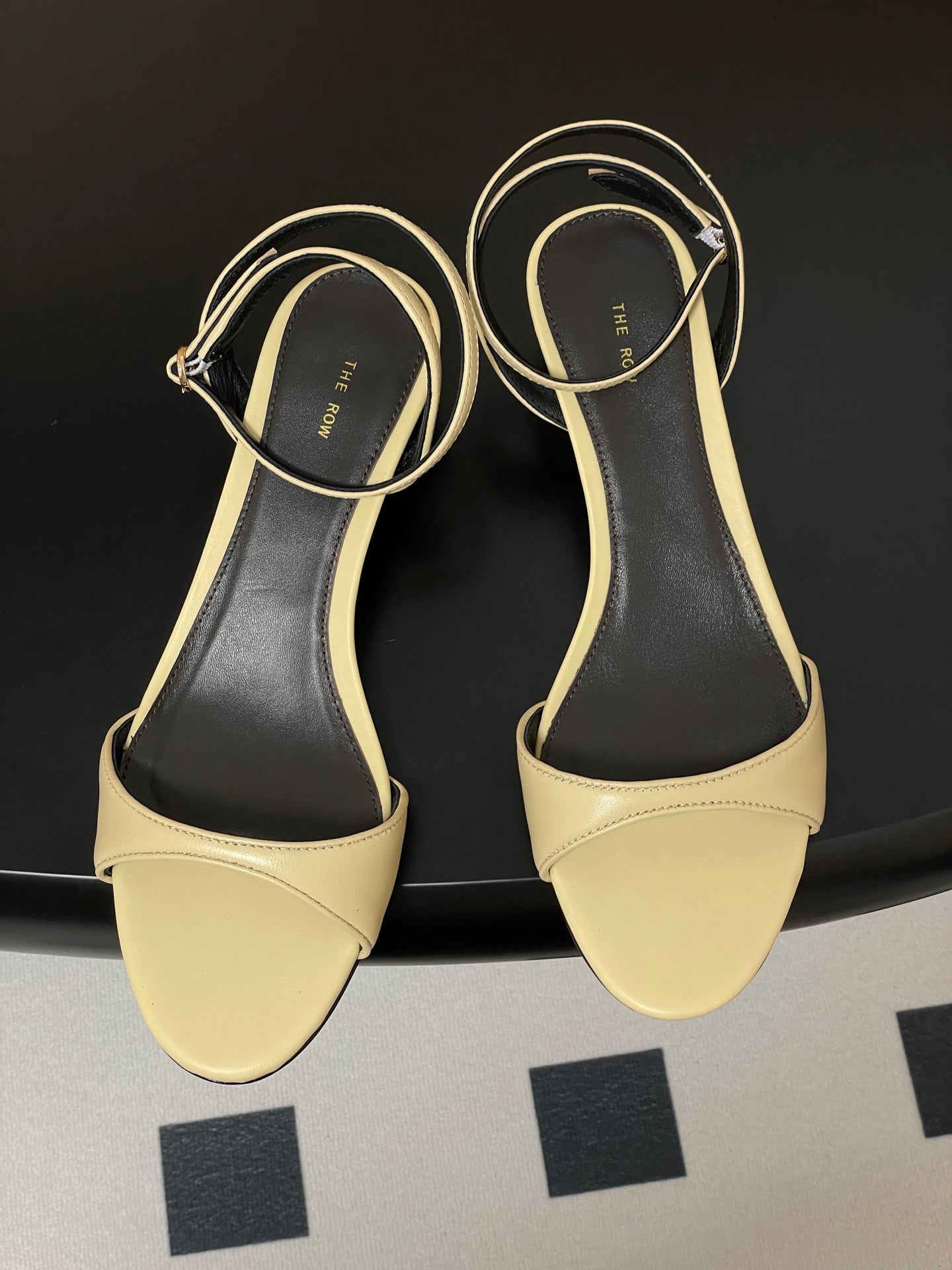 The Row 25S Strap High Heel Sandals 35mm Beige Sheepskin 286199