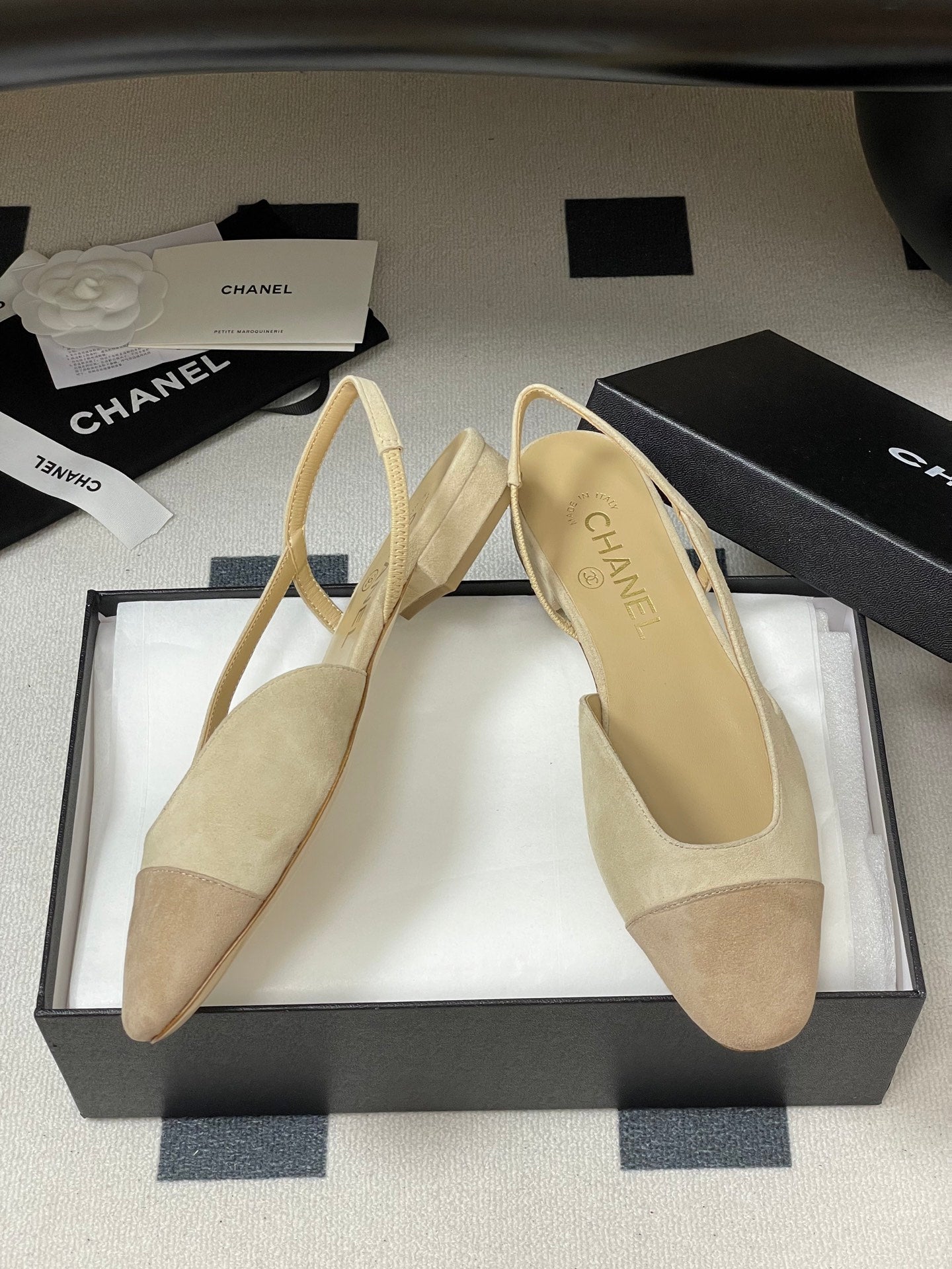 CC 25 SlingBack Flat 20mm Beige Suede 393993
