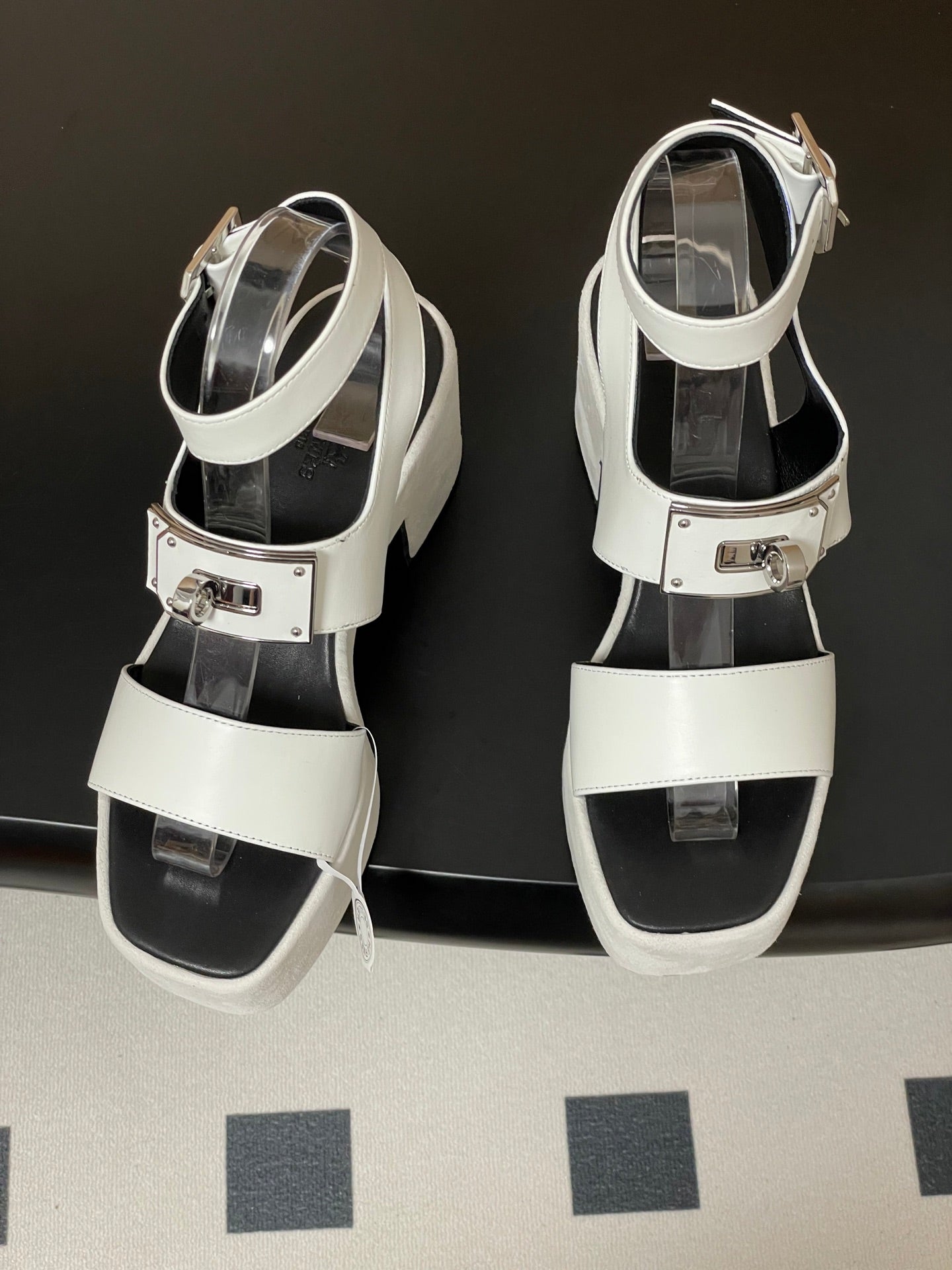 HM Lola 35 Heeled Sandals White Goatskin 534766