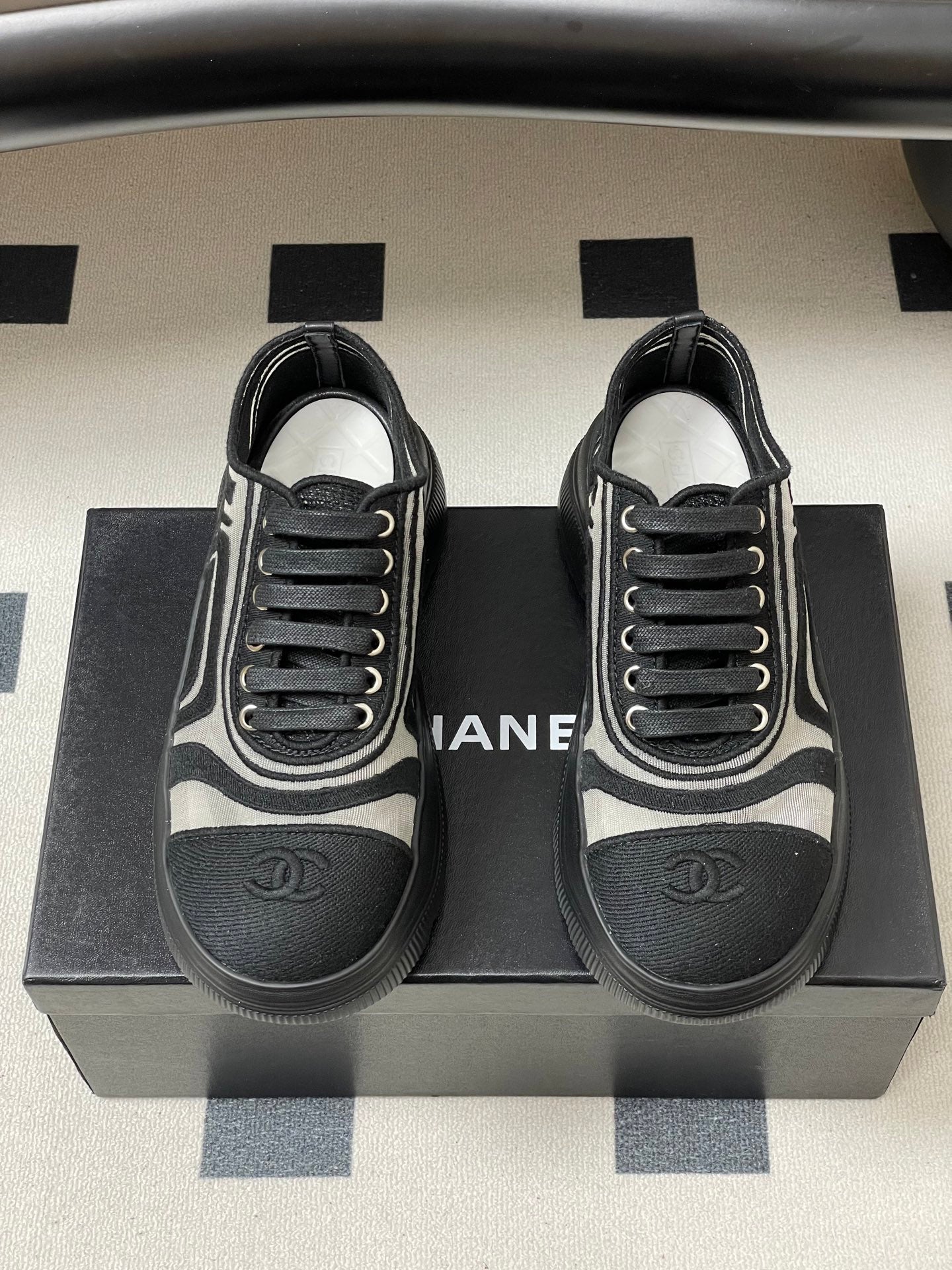 CC 26 Platform Sneaker Black Fabric Mesh 593350