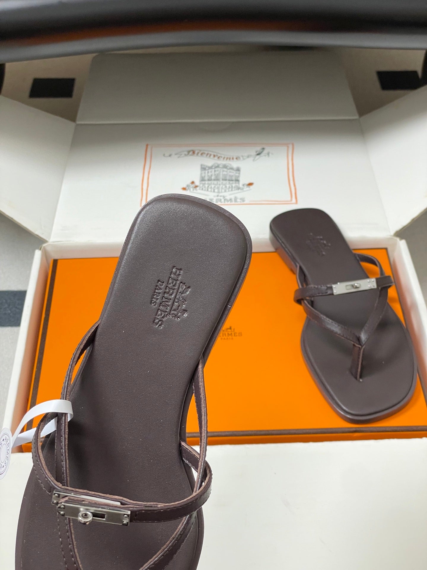 HM Miss Sandal Dark Chocolate Calfskin 593792