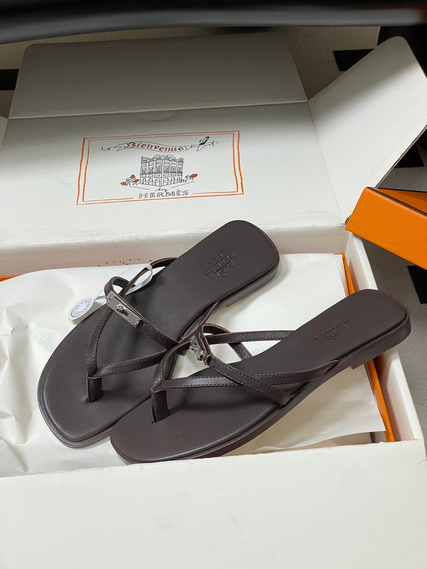 HM Miss Sandal Dark Chocolate Calfskin 593792
