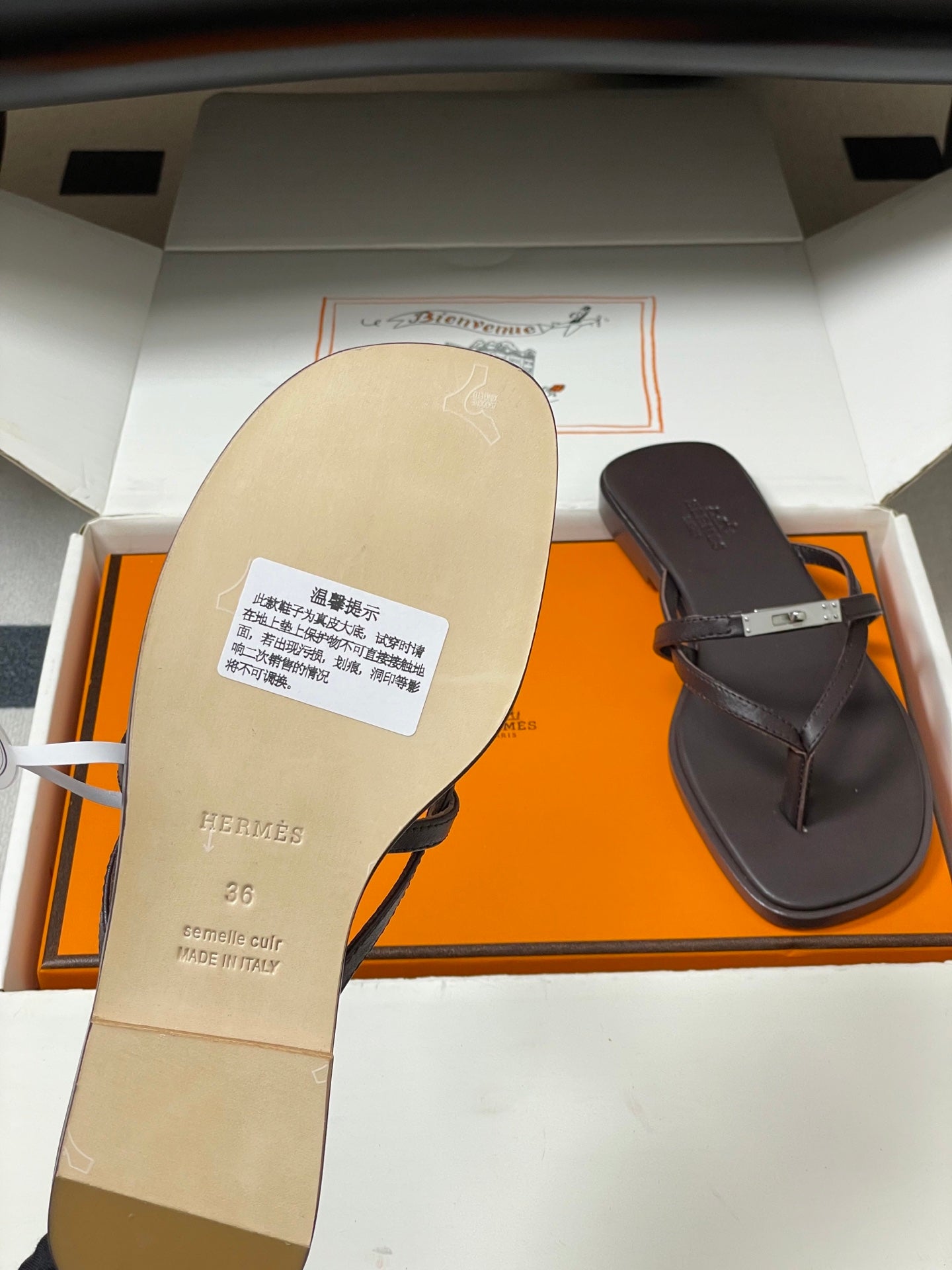 HM Miss Sandal Dark Chocolate Calfskin 593792