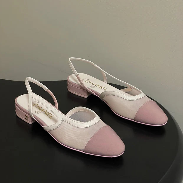 CC 26s Slingback Light Pink Mesh Fabric Sheepskin 649447