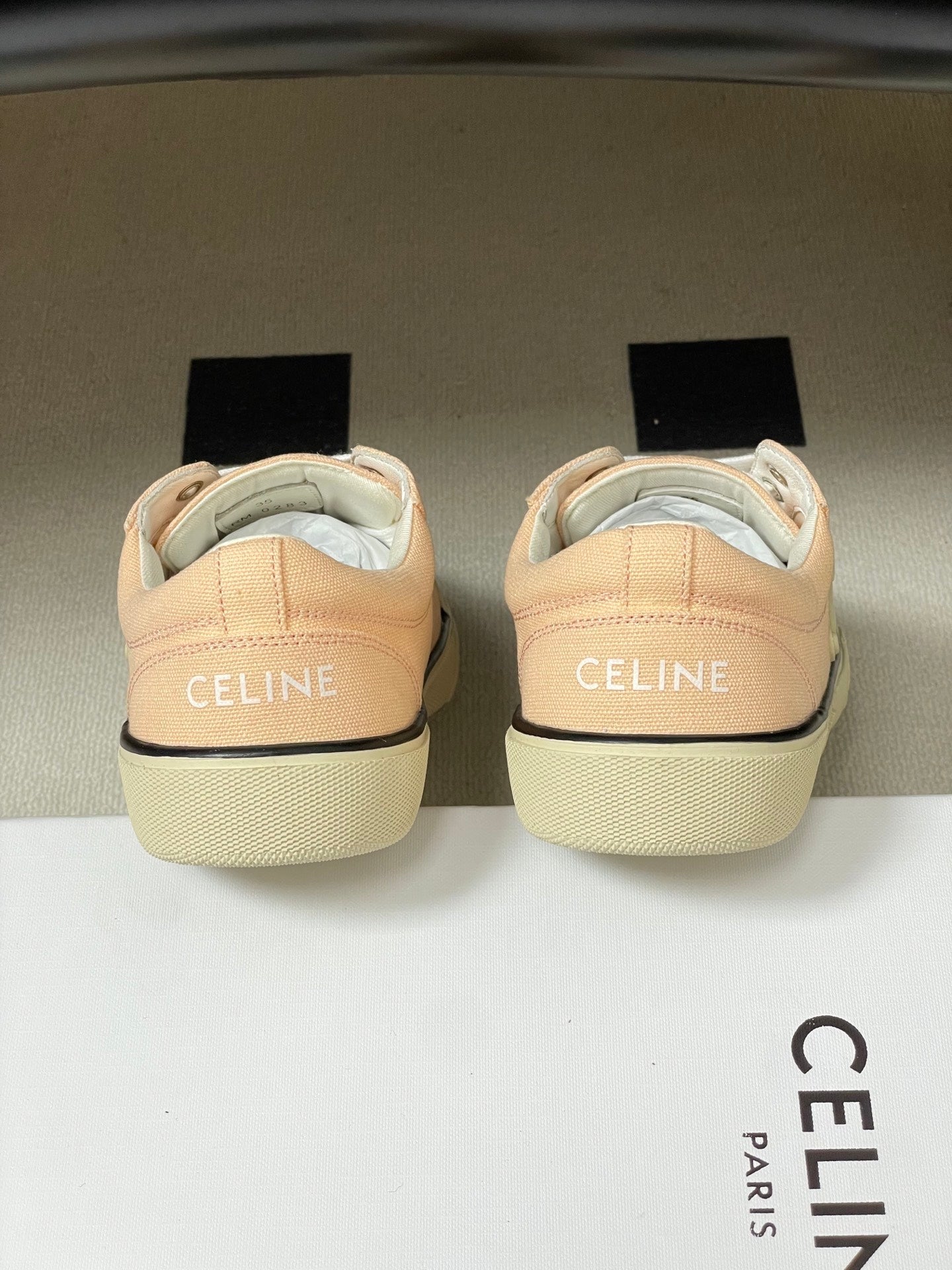 Celine Alan Sneakers Light Pink Ivory Canvas Rubber 701714