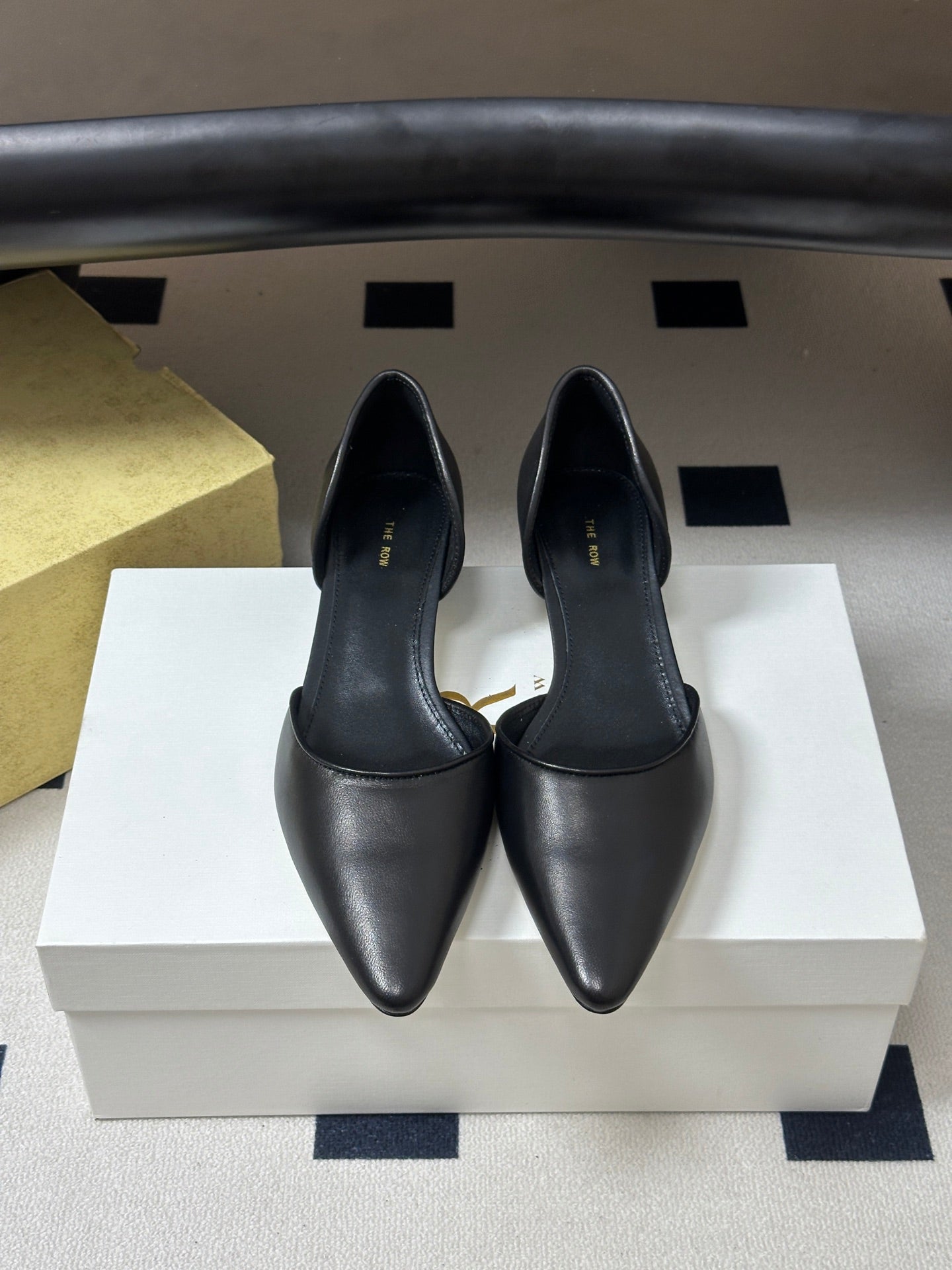 The Row Liisa Kitten D'orsay Pumps Black Leather 934138