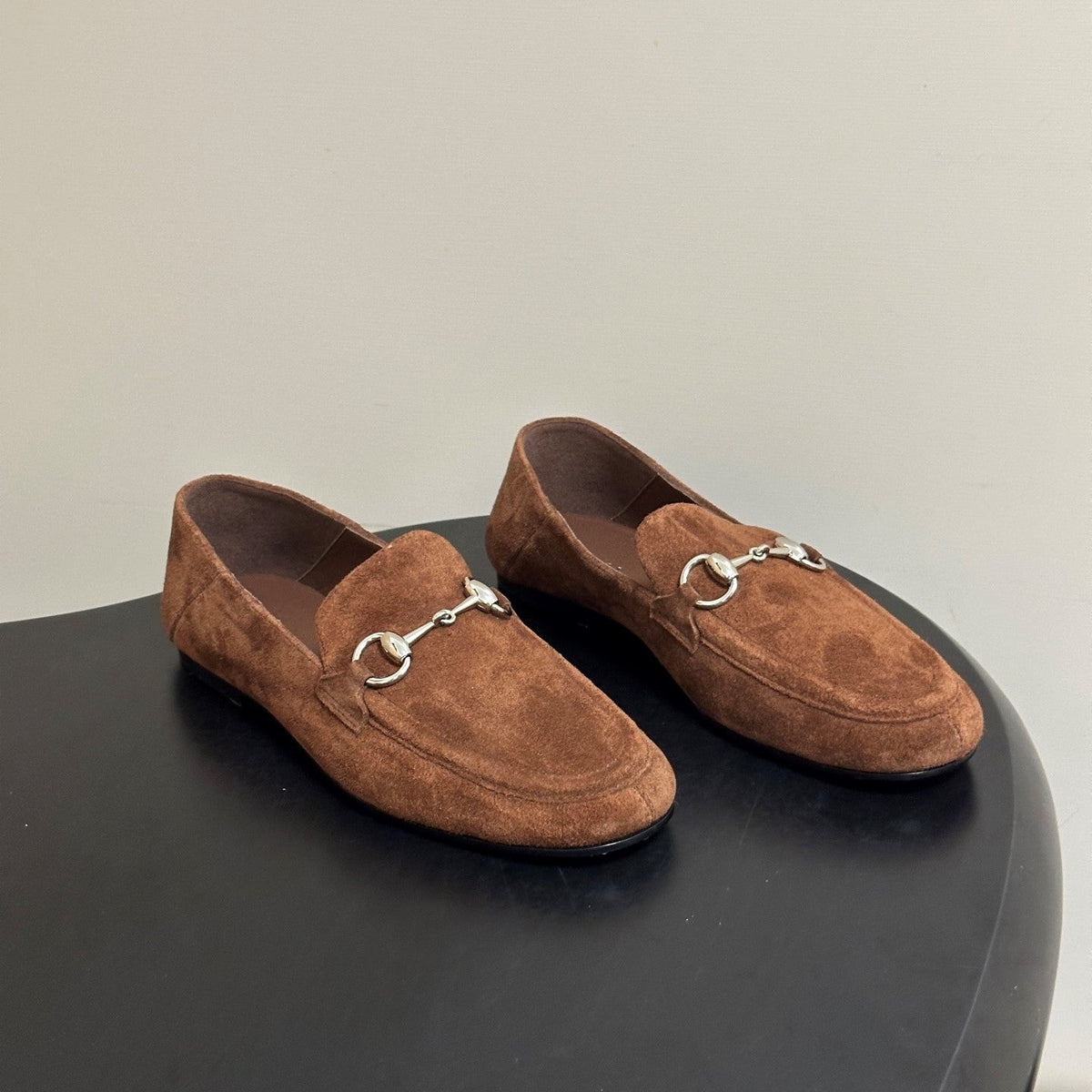 GG 26s Horsebit Loafers Flat Brown Suede 952563