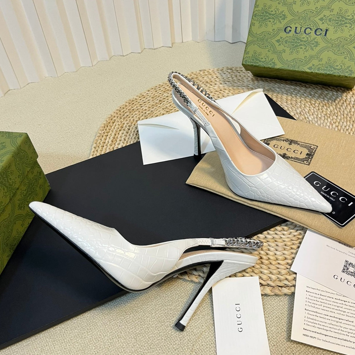 GG Women's High Heels White