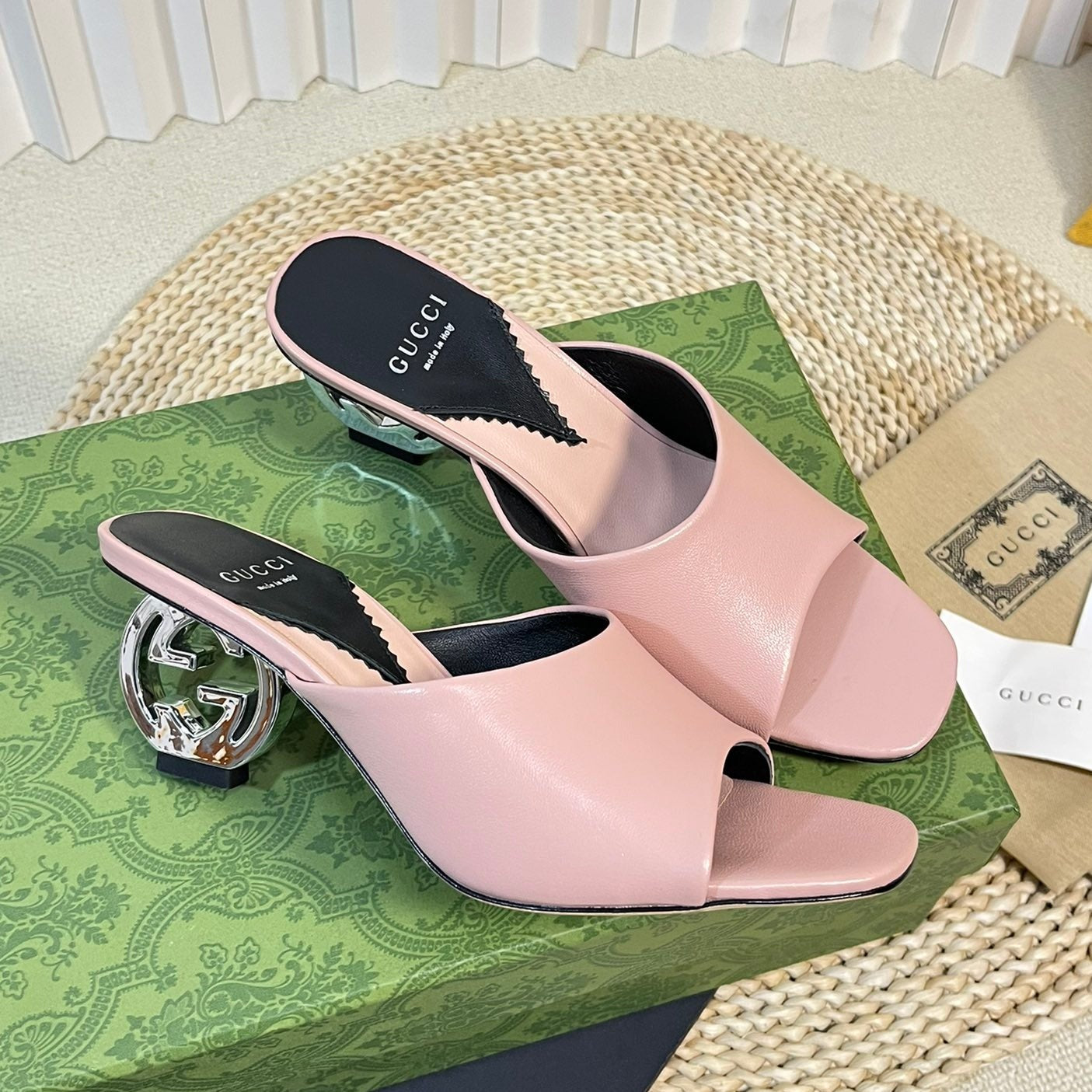 GG Women's Heeled Sandals Pink Pastel