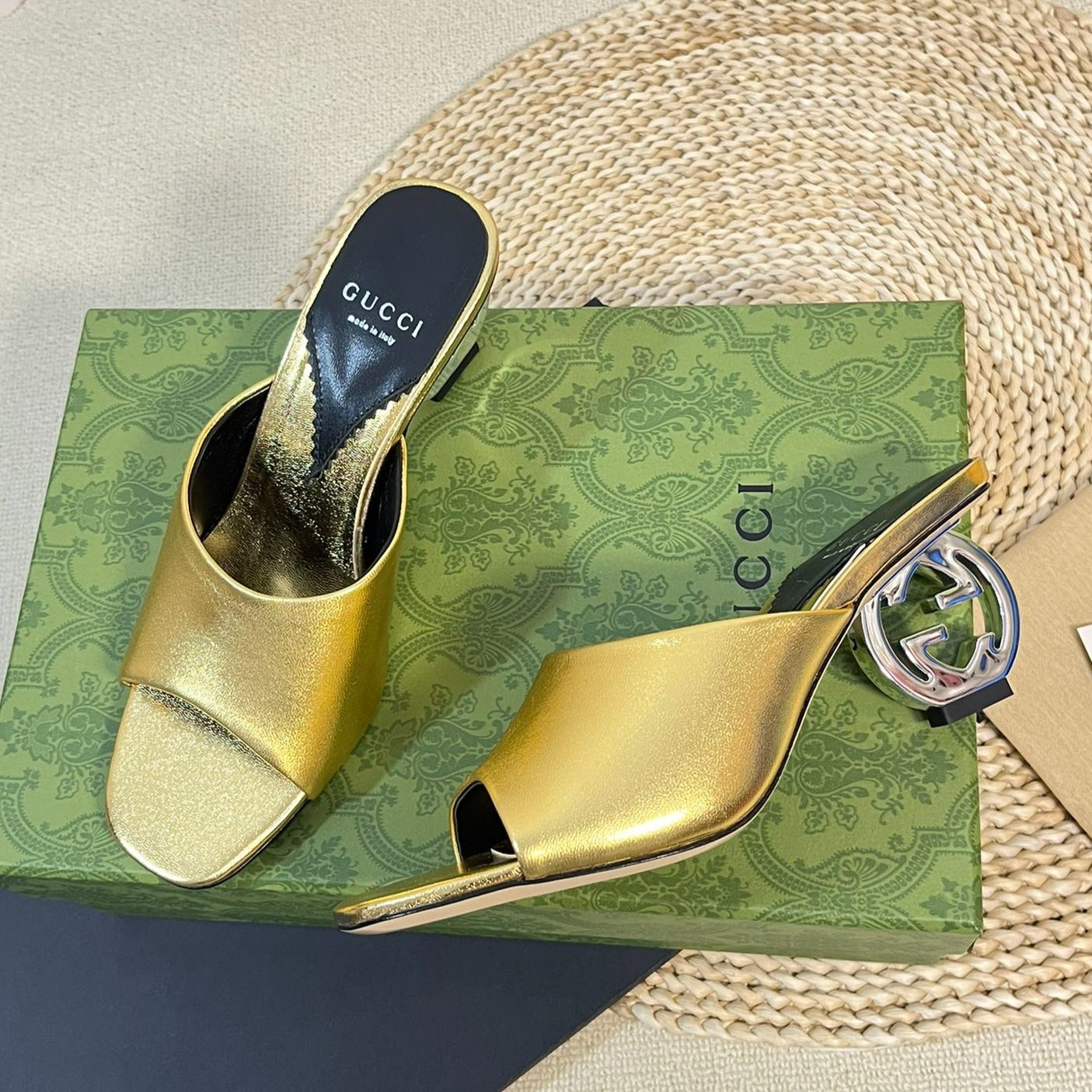 GG Women's Heeled Sandals Golden