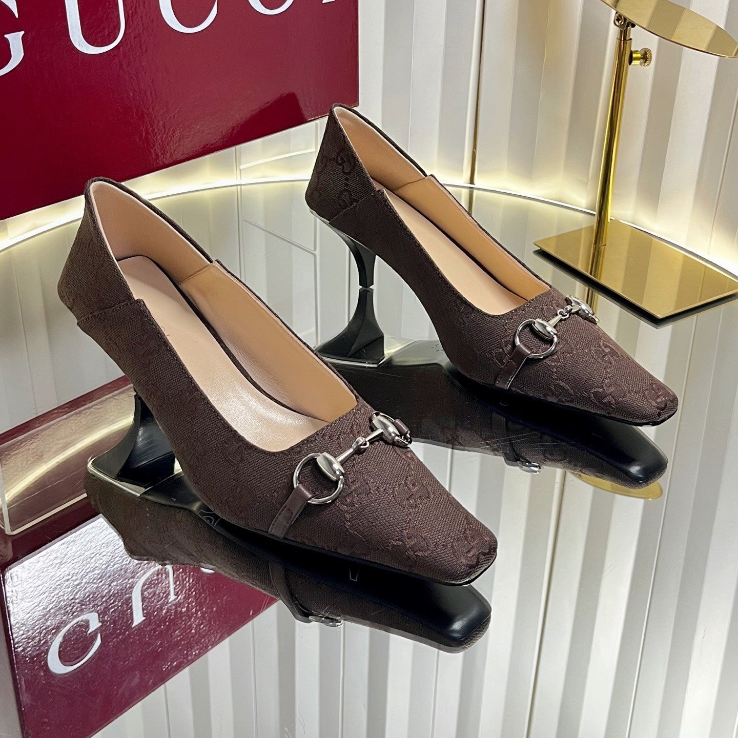 GG 26s Vittoria Pumps Coffee Canvas 768135
