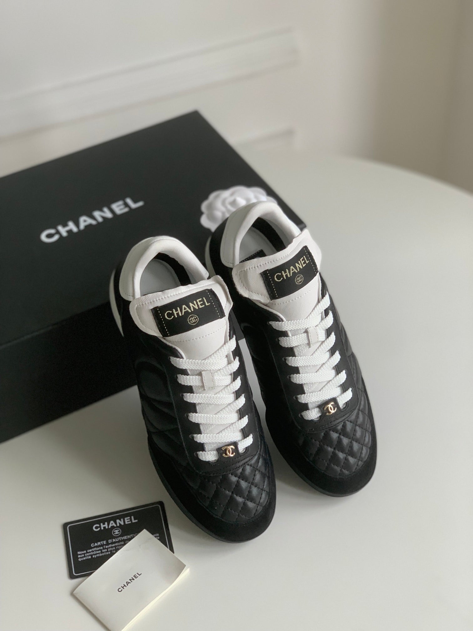 CC Sneaker In Black Lambskin Quilted 143546