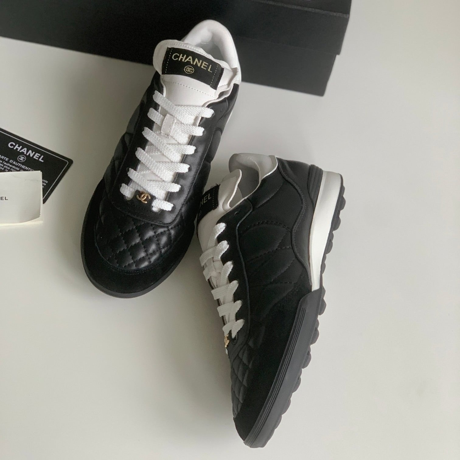 CC Sneaker In Black Lambskin Quilted 143546