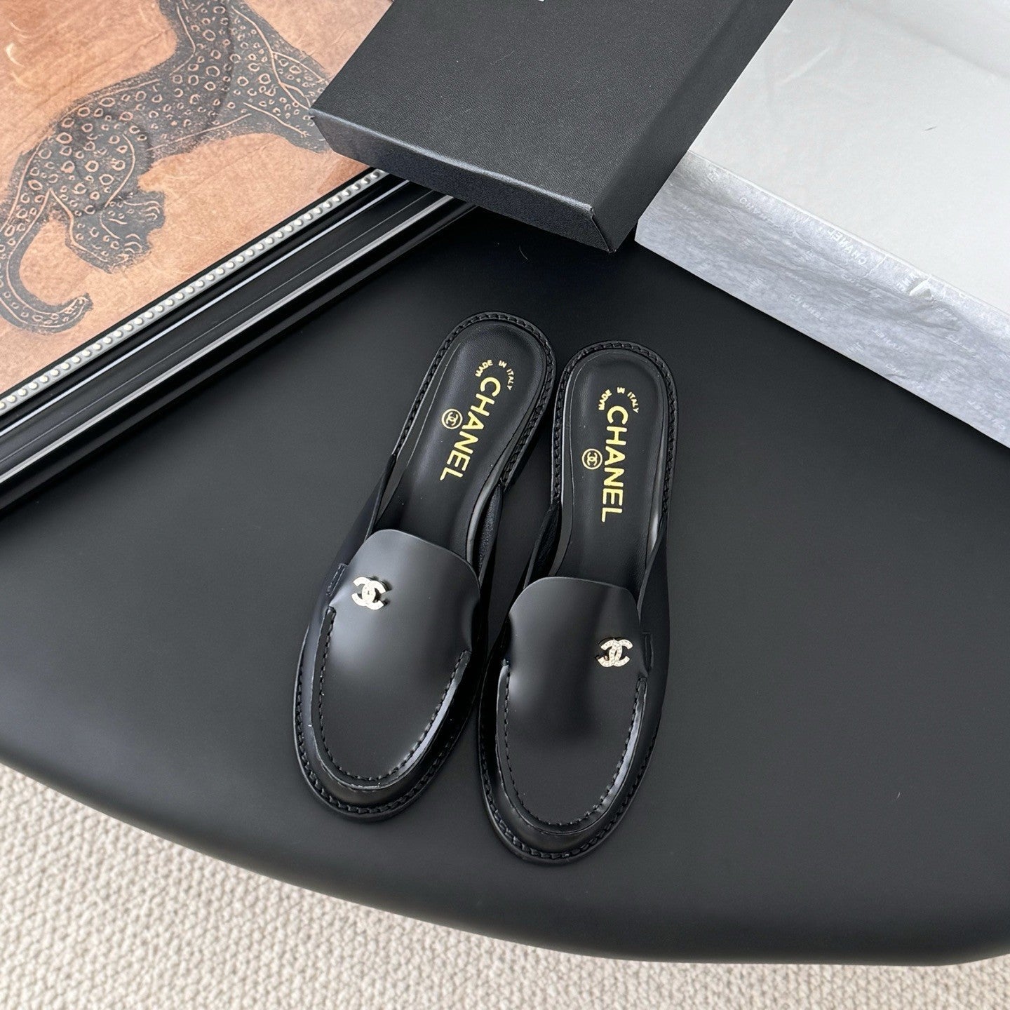 CC 25C Mule Black Calfskin 280561