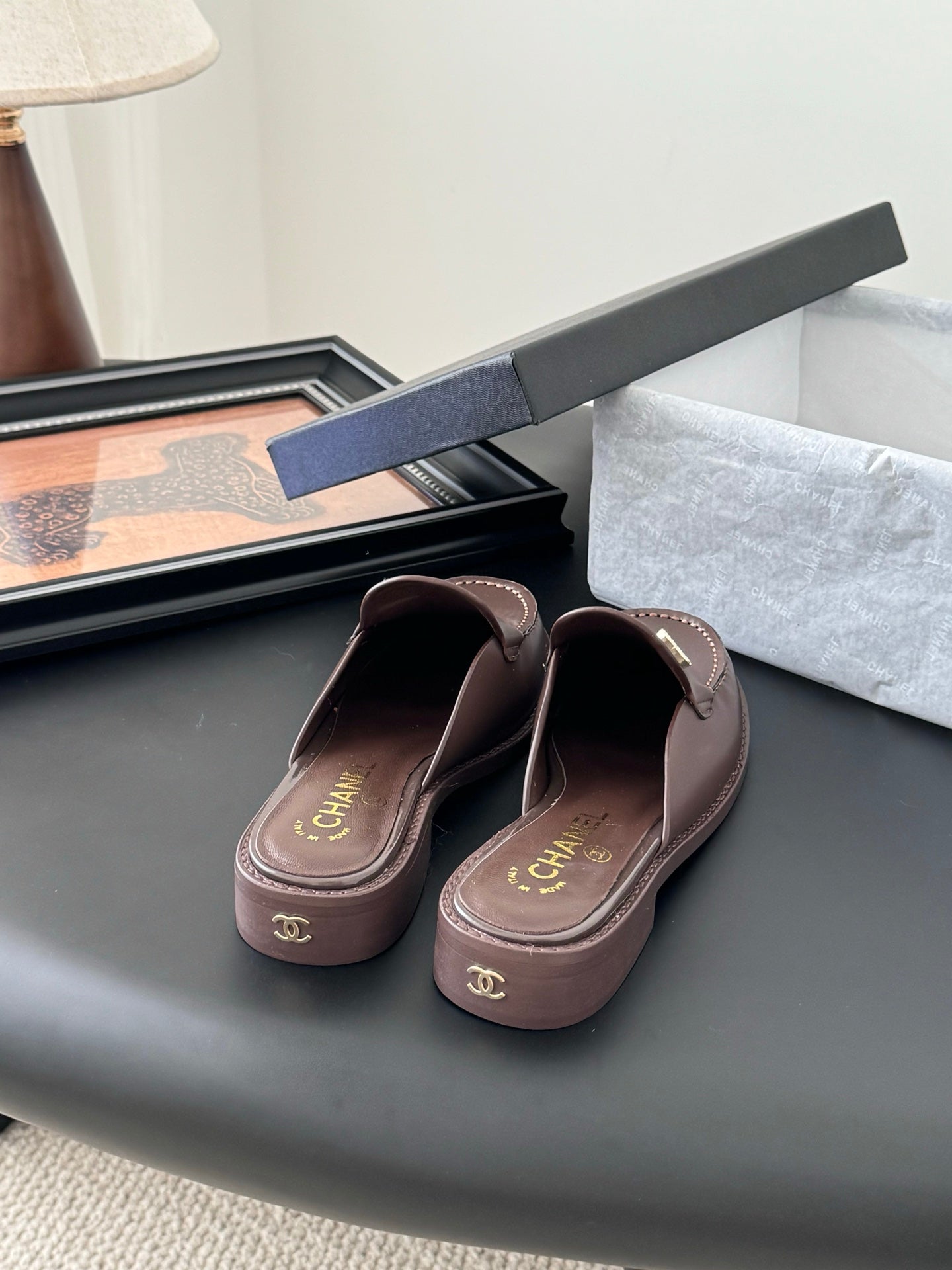 CC 25C Mule Chocolate Calfskin 280562