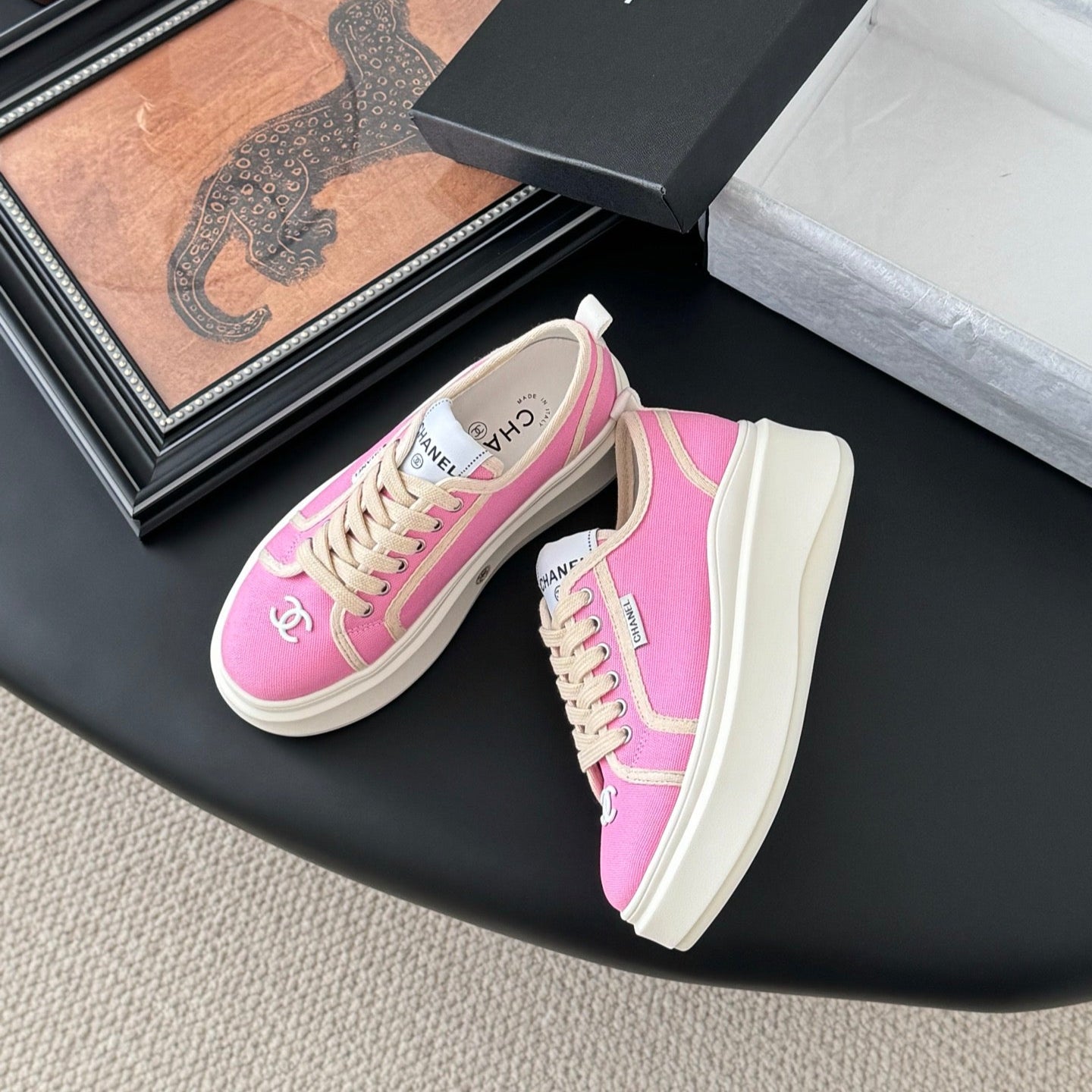 CC 25 Logo Printed Sneaker Pink Fabric Original 305312