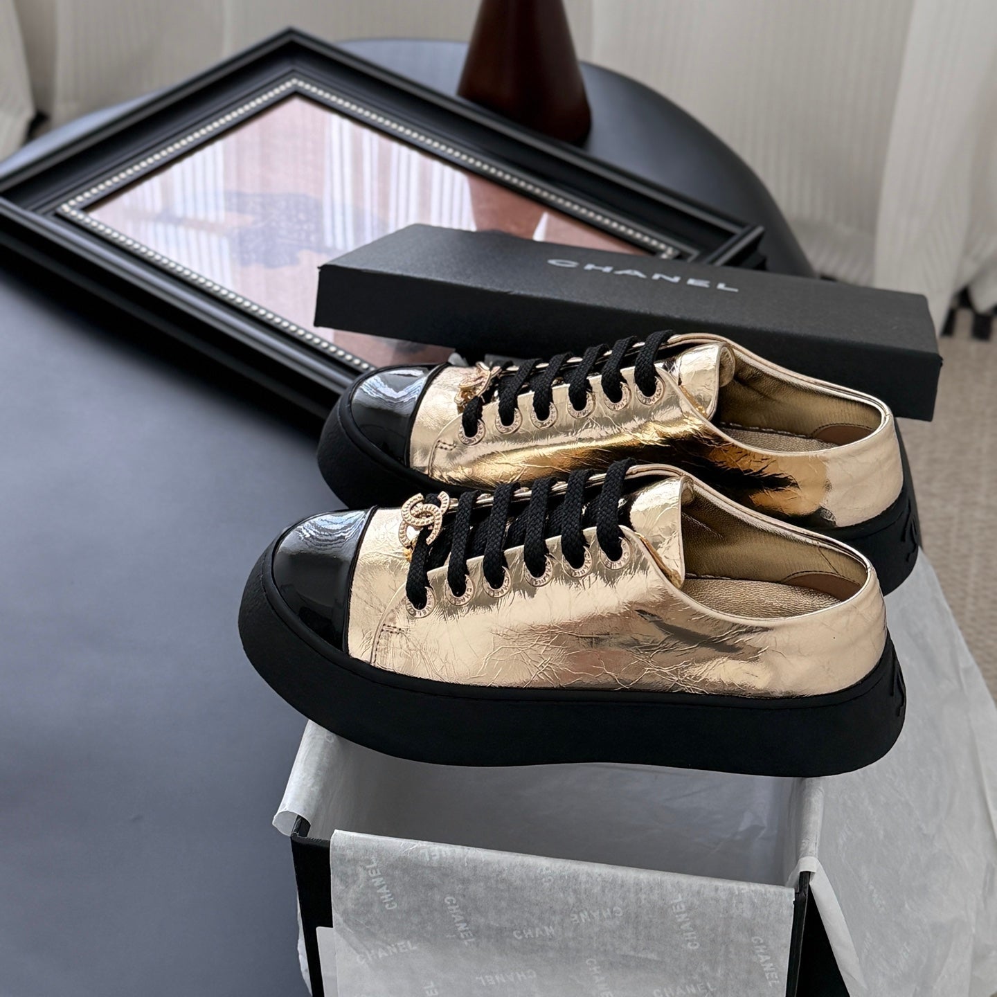 CC 25 Loafers Pink Gold Sheepskin 375637