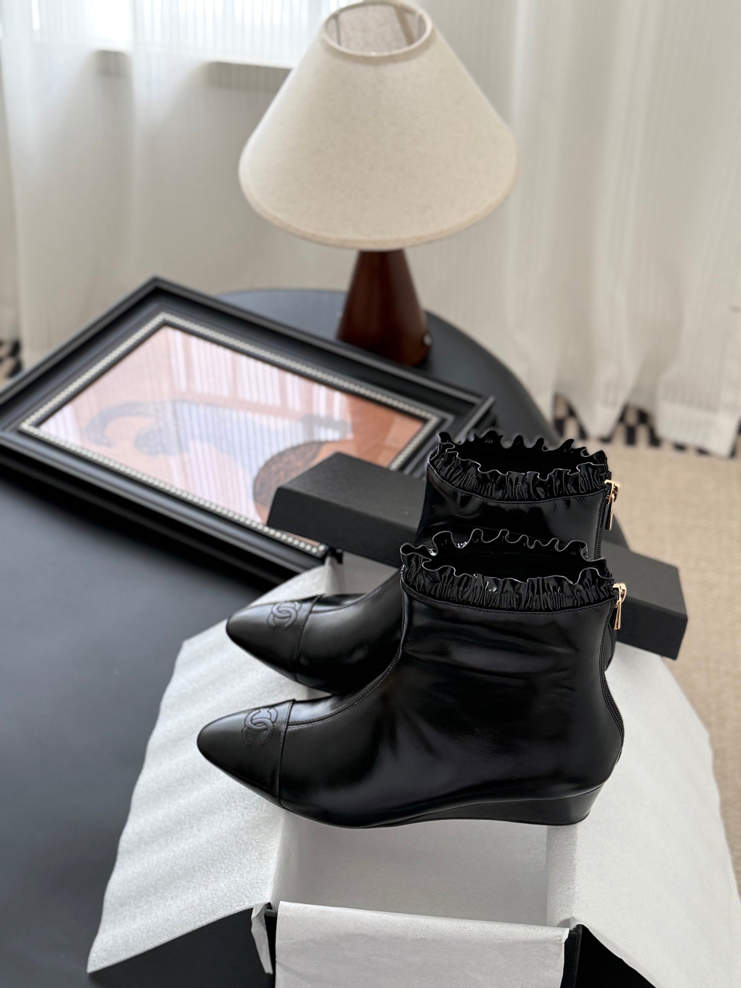 CC 25P Mary Jane Boots Black Sheepskin 458772