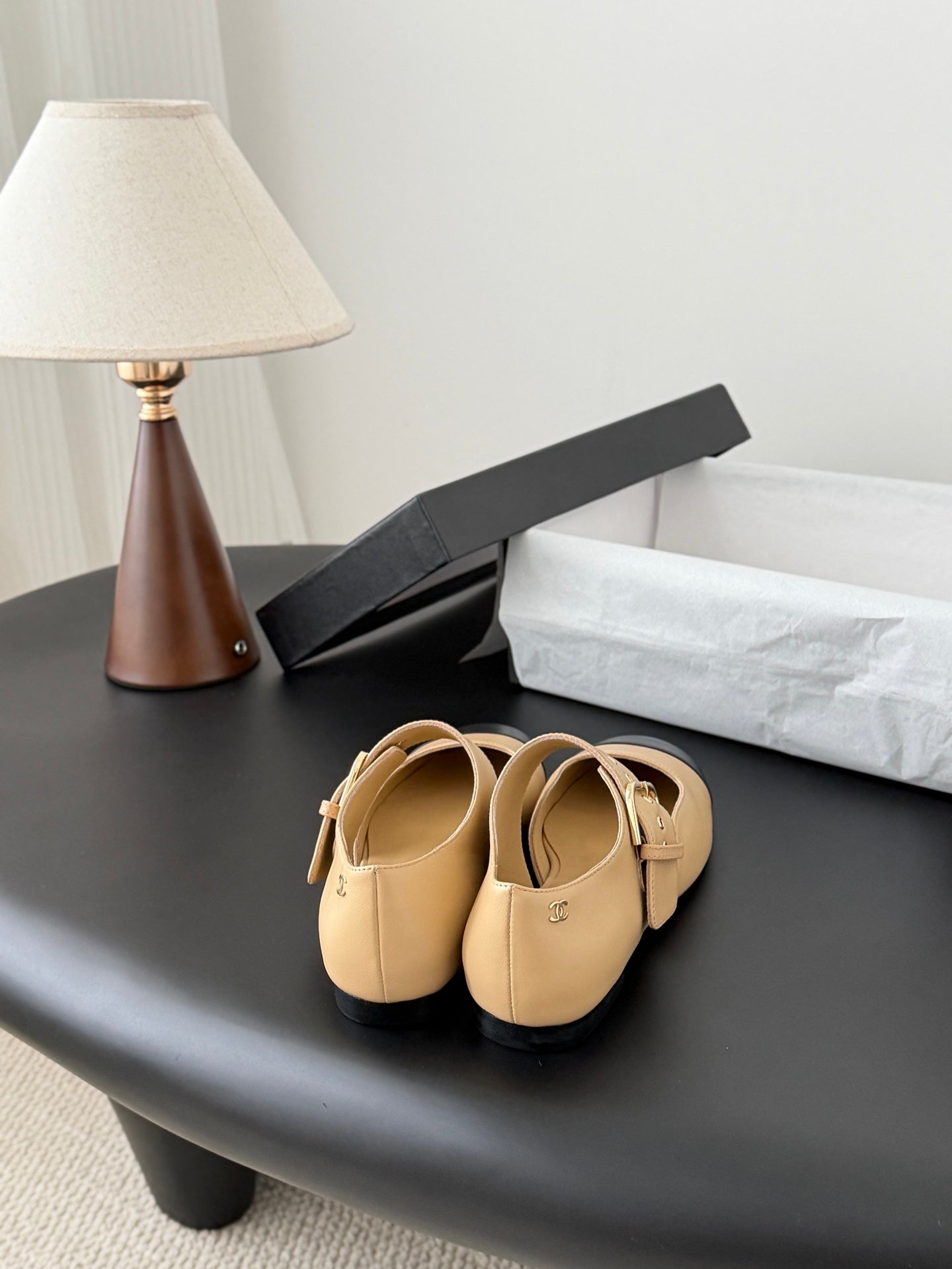 CC 2026 Mary Janes Black Beige Calfskin 675826