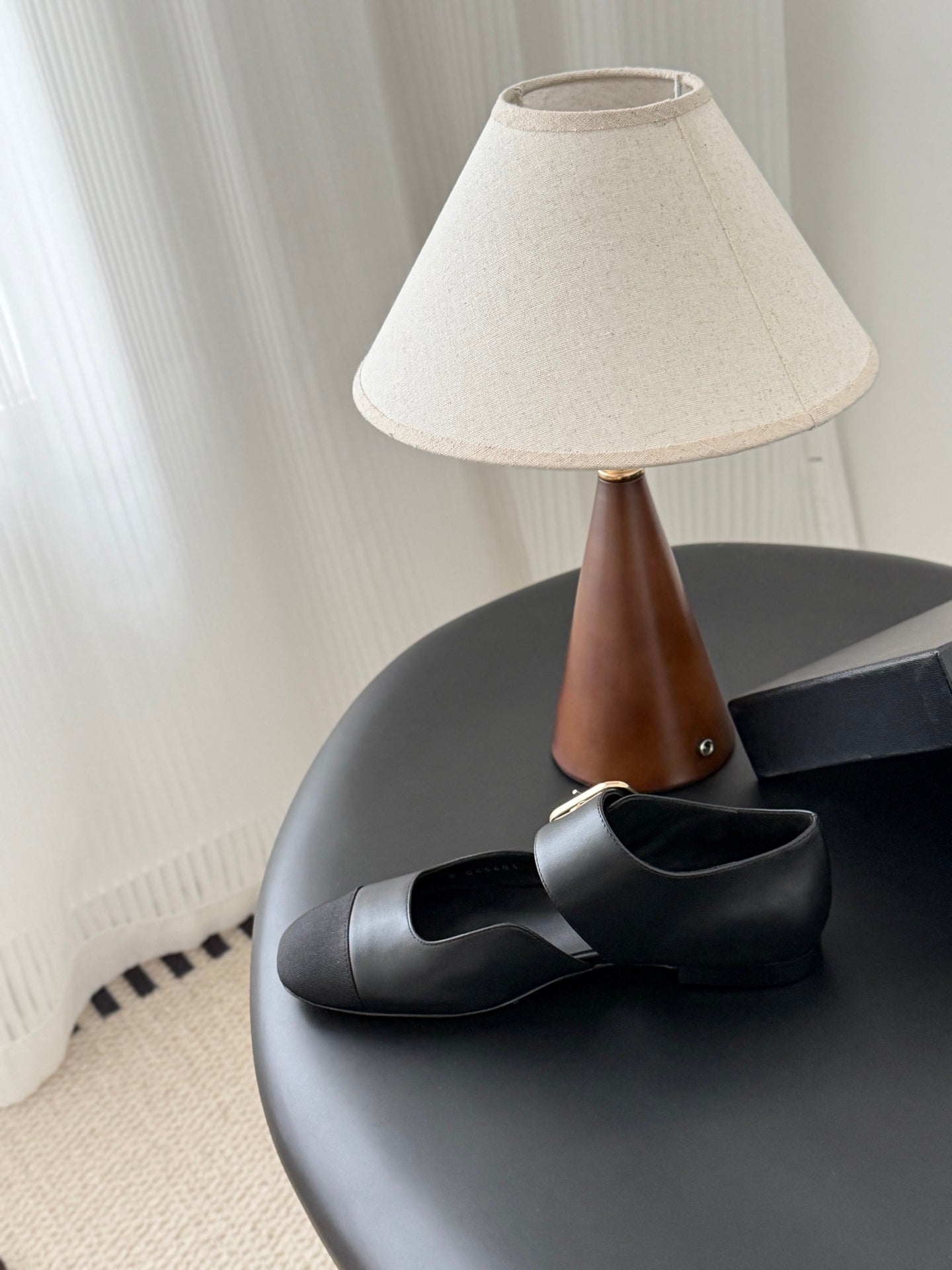 CC 2026 Mary Janes Black Canvas Calfskin 675828