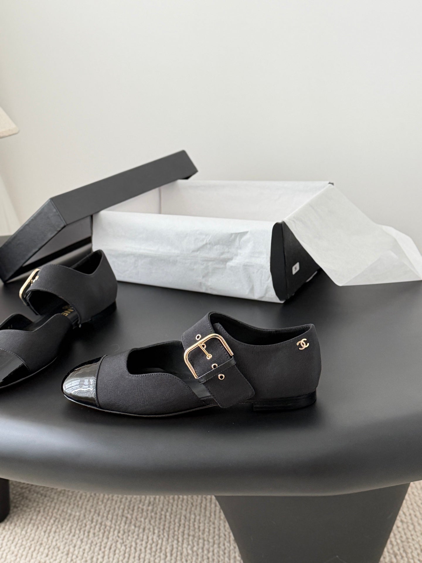 CC 2026 Mary Janes Black Grosgrain Patent Calfskin 675827