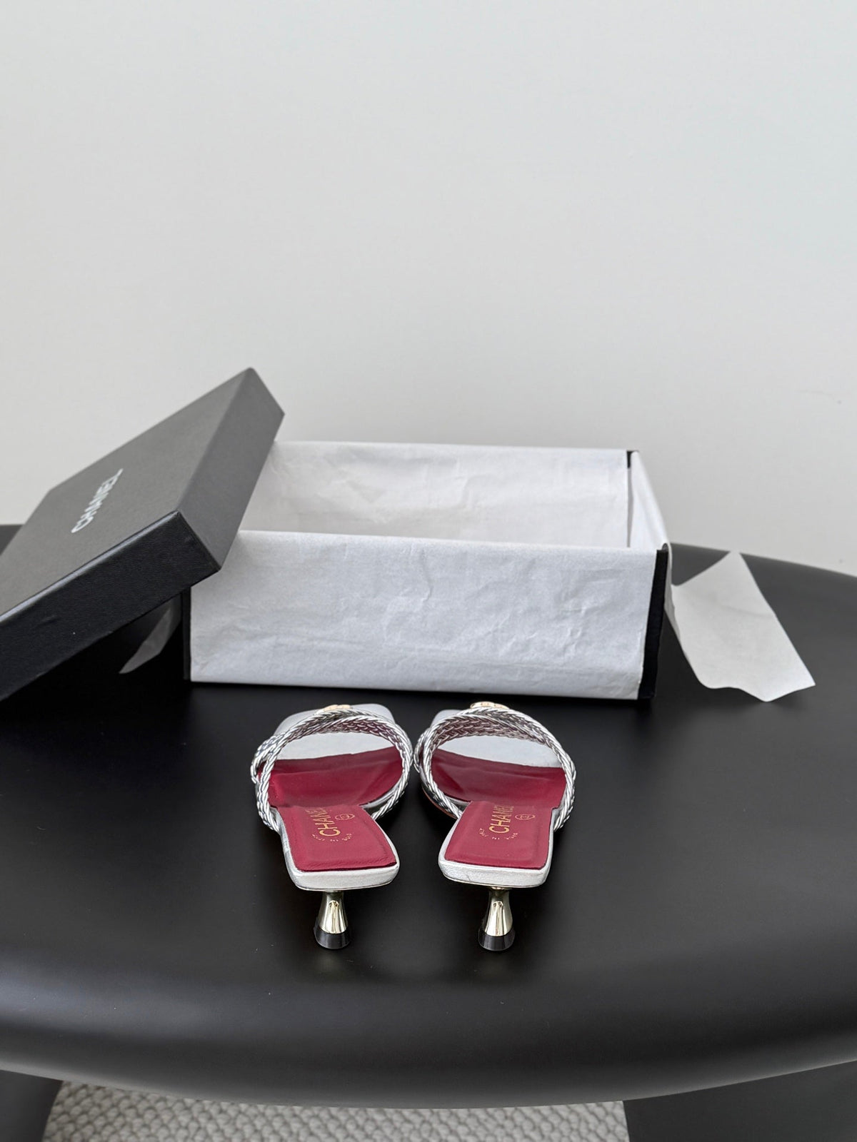 CC 26s Cross Slippers Burgundy Sliver Lambskin 914974