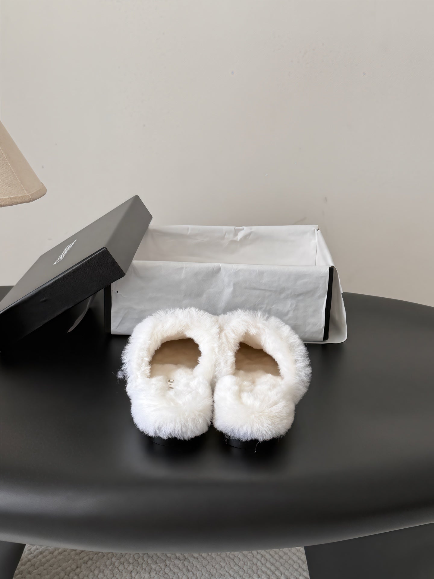 CC 26s Slip-On Mules White Fluffy Shearling Leather 969731