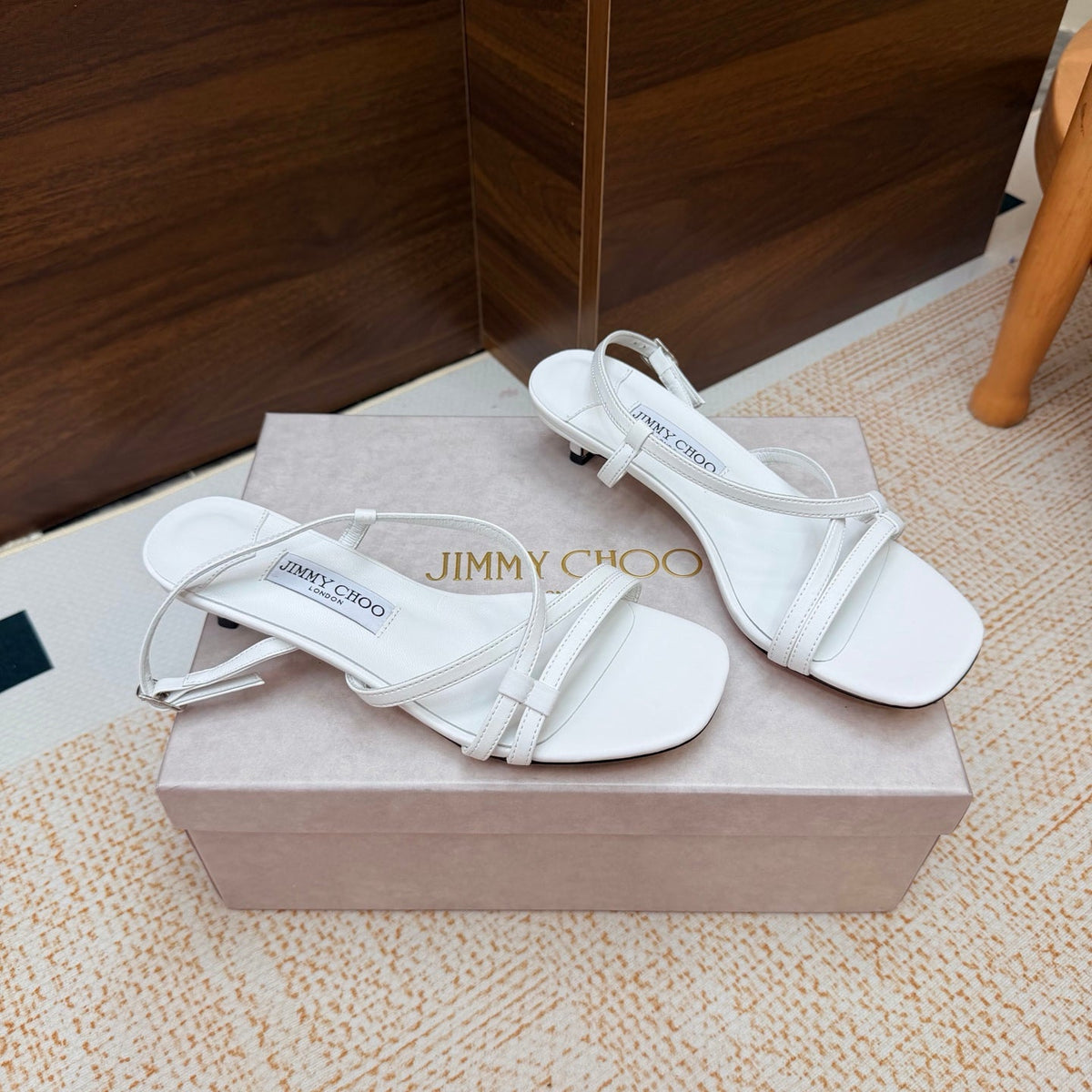 JC 26s Cleo Mule 45 Sandals 4cm White Nappa Leather 974193