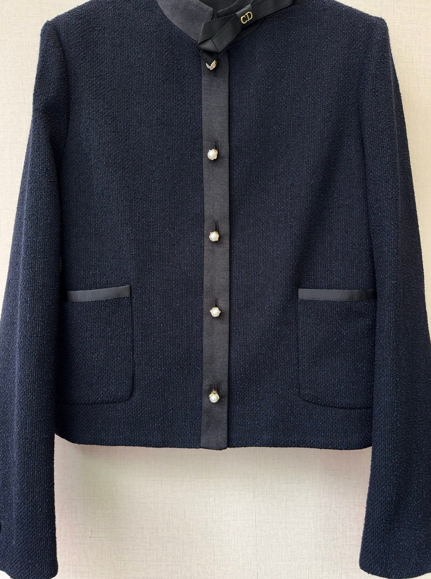 CD 26s Cropped Jacket Navy Blue Wool 413218