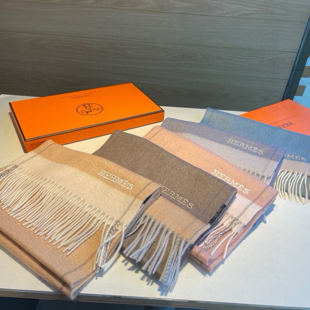 Scarf 180 CM In Brown Mix Beige Cashmere 398203
