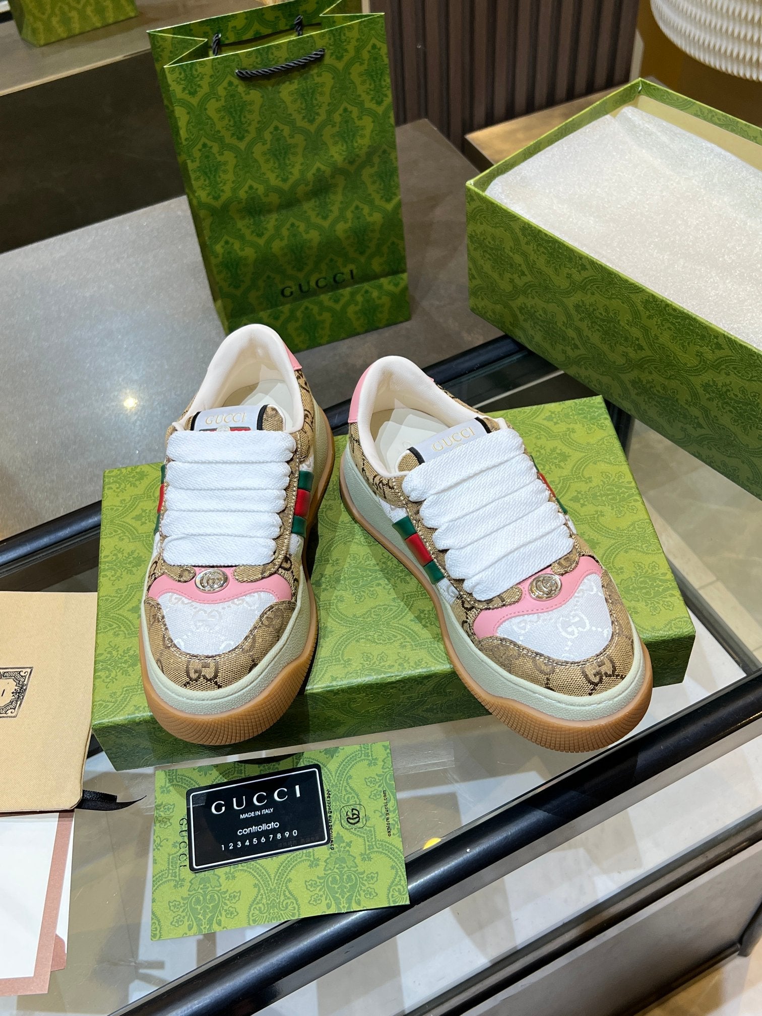 GG 26s Screener Monogram Platform Sneakers 6cm Leather TPU 996994