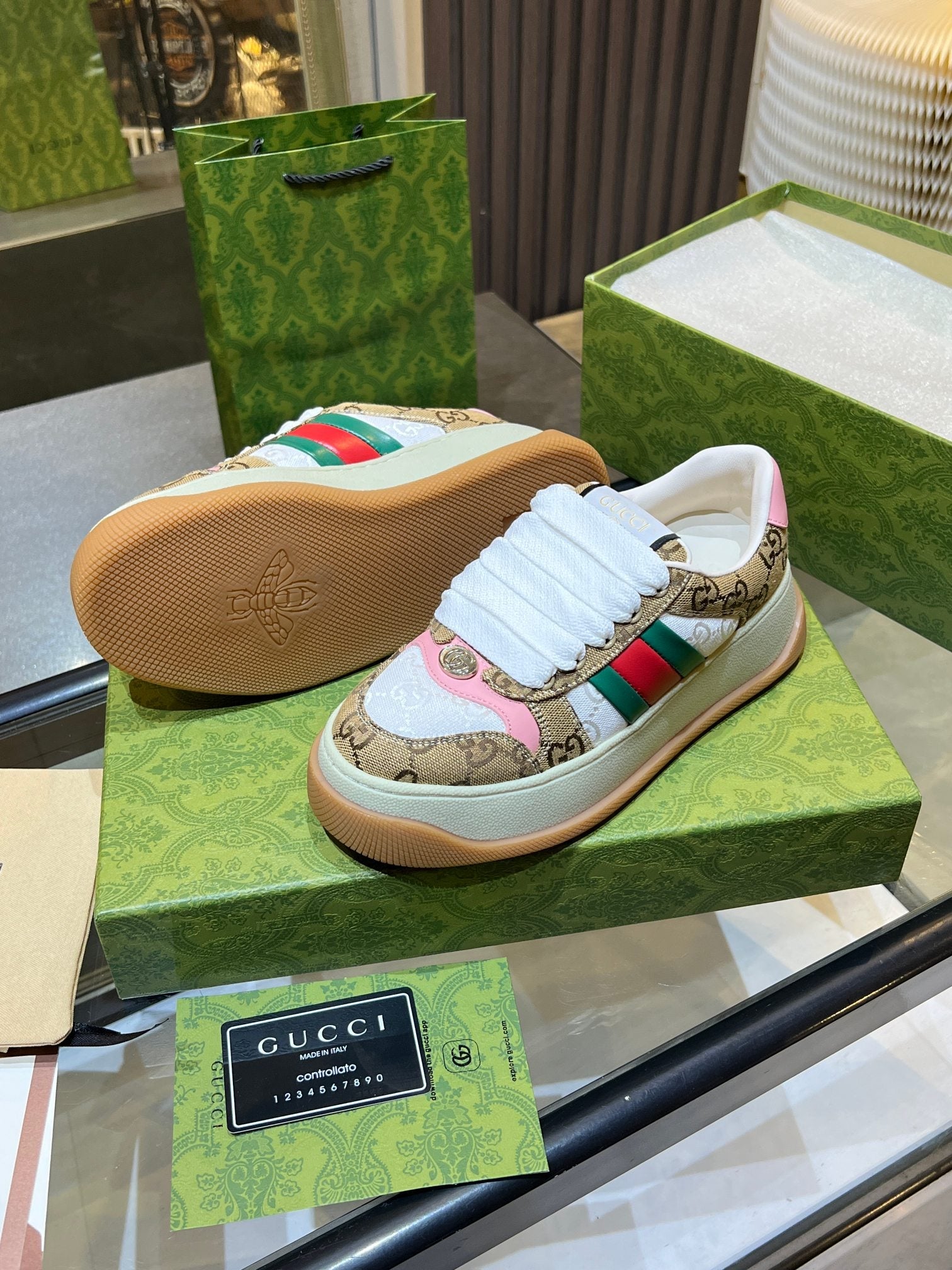 GG 26s Screener Monogram Platform Sneakers 6cm Leather TPU 996994