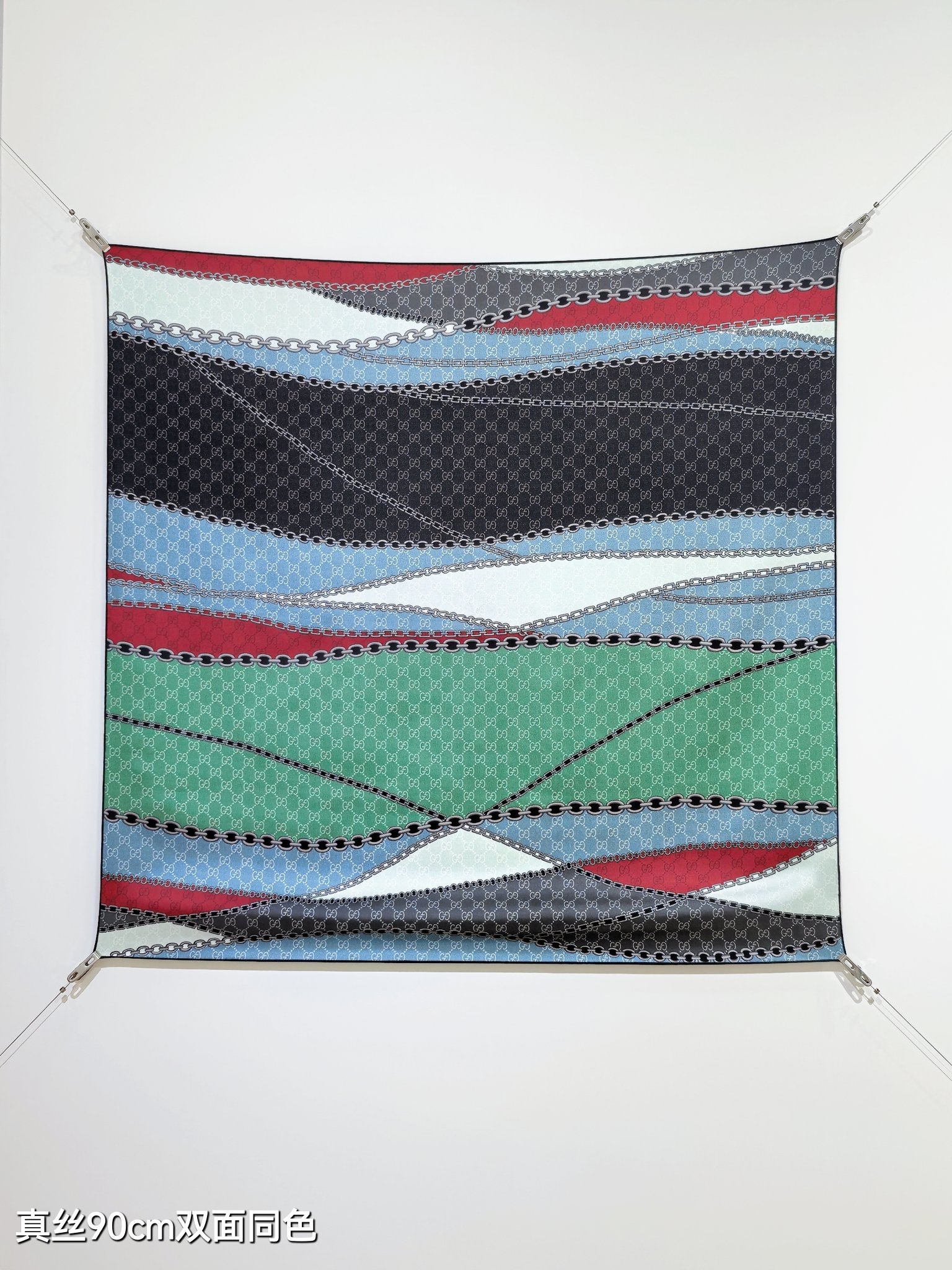 GG Scarf 90x90 Colorful Twill Silk 212062