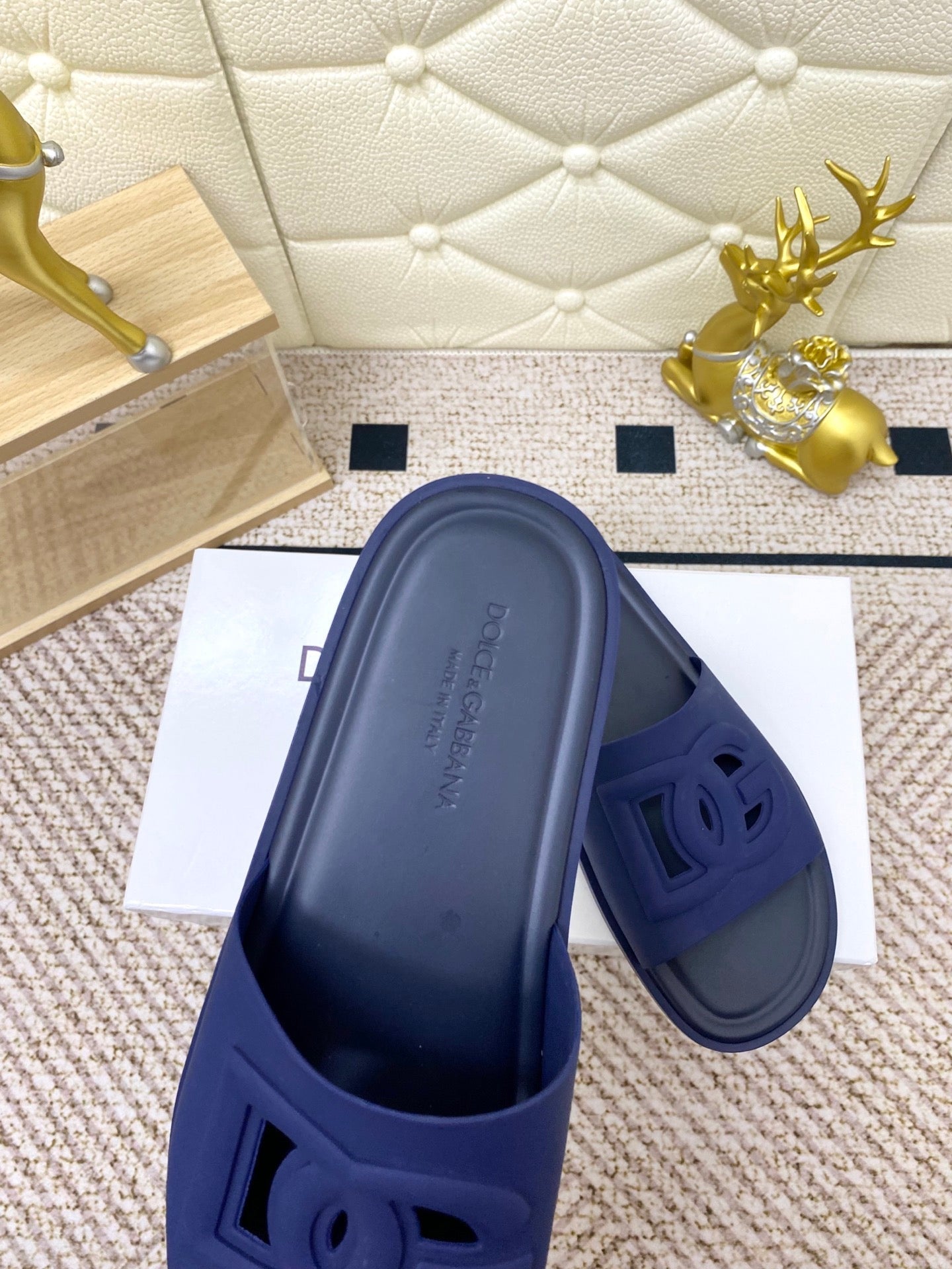 DC Slipper Navy Blue Rubber 361635