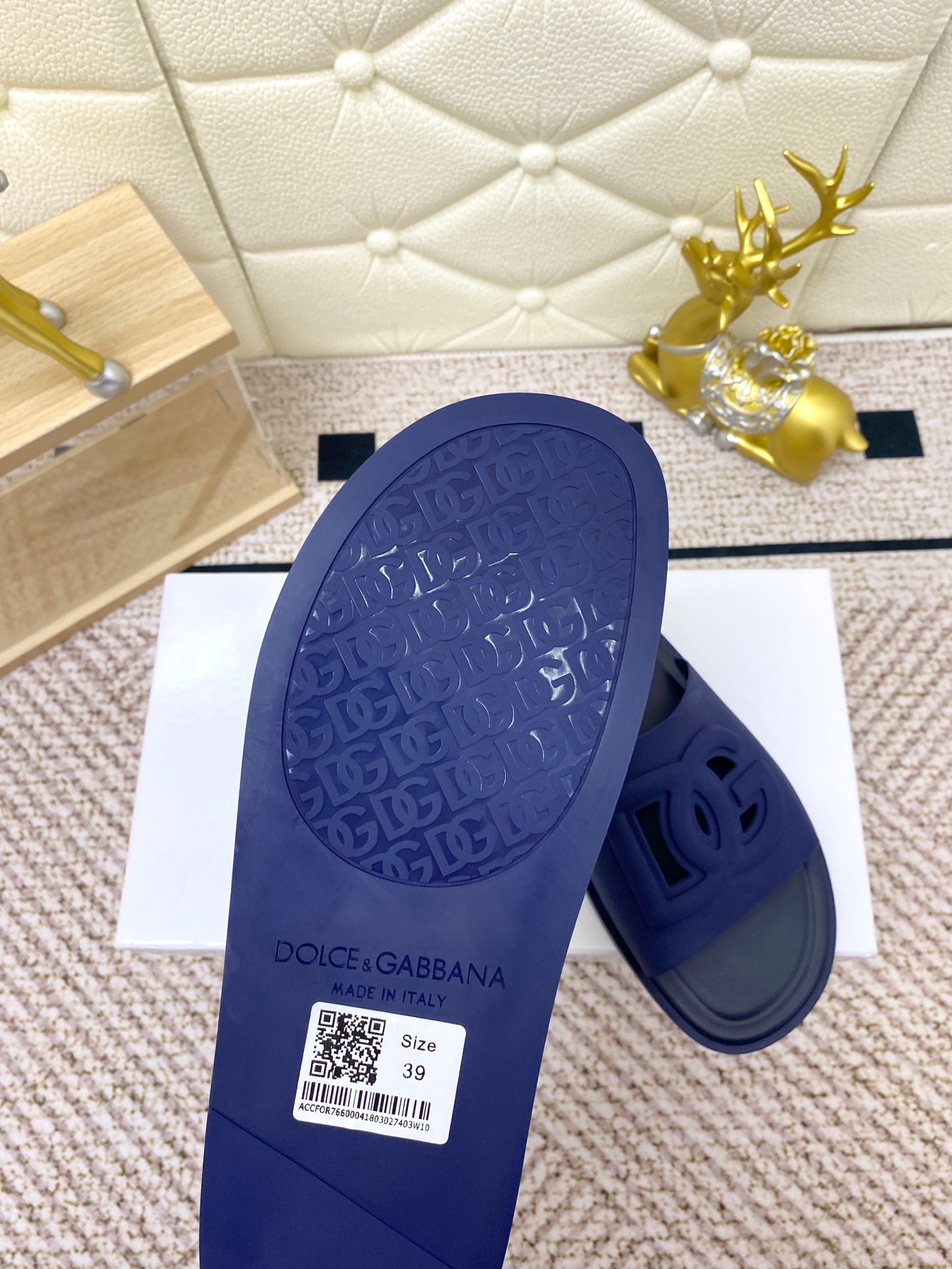 DC Slipper Navy Blue Rubber 361635