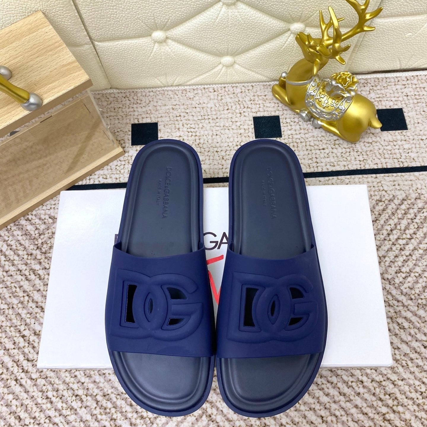 DC Slipper Navy Blue Rubber 361635
