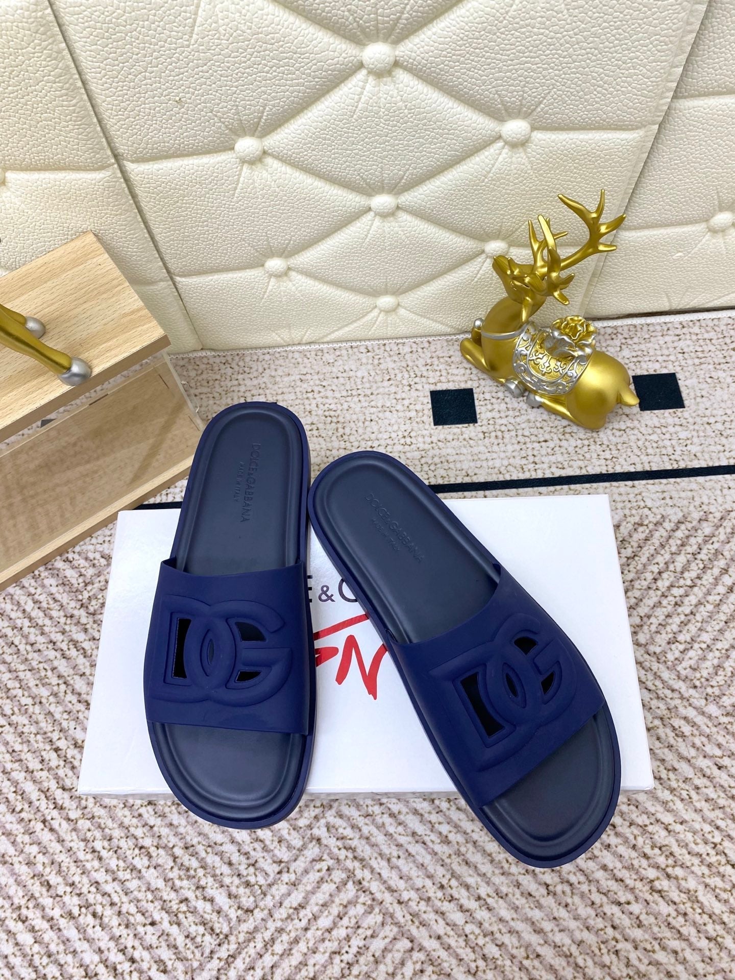 DC Slipper Navy Blue Rubber 361635