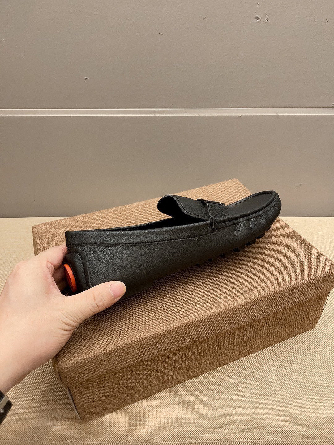 HM Men's Slip-on Loafers Black Calfskin 892076