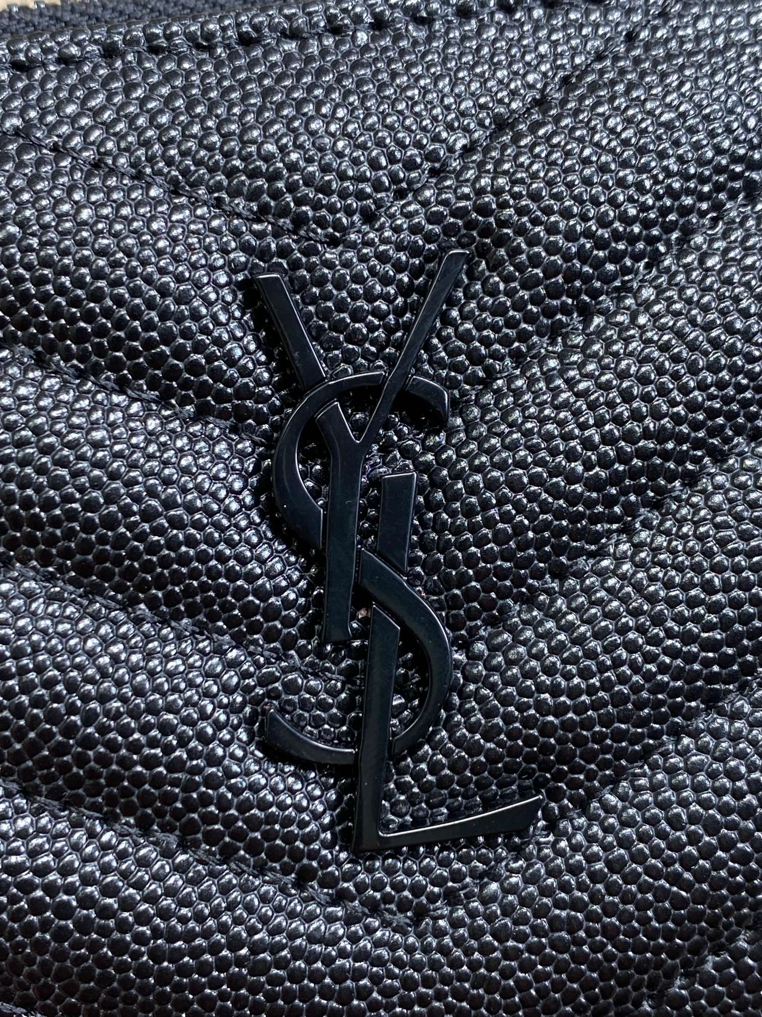 YSL Monogram Wallet Wallet 13cm Full Black Caviar Cowhide