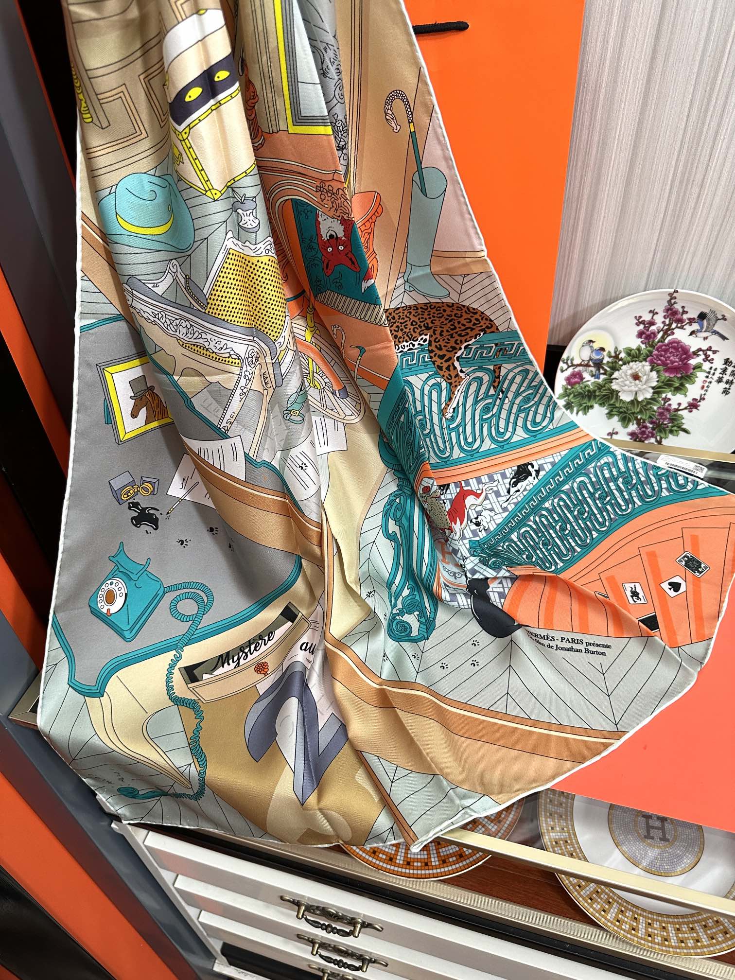 Mystere Au 24 Scarf 90 CM In Colorful Silk 293140