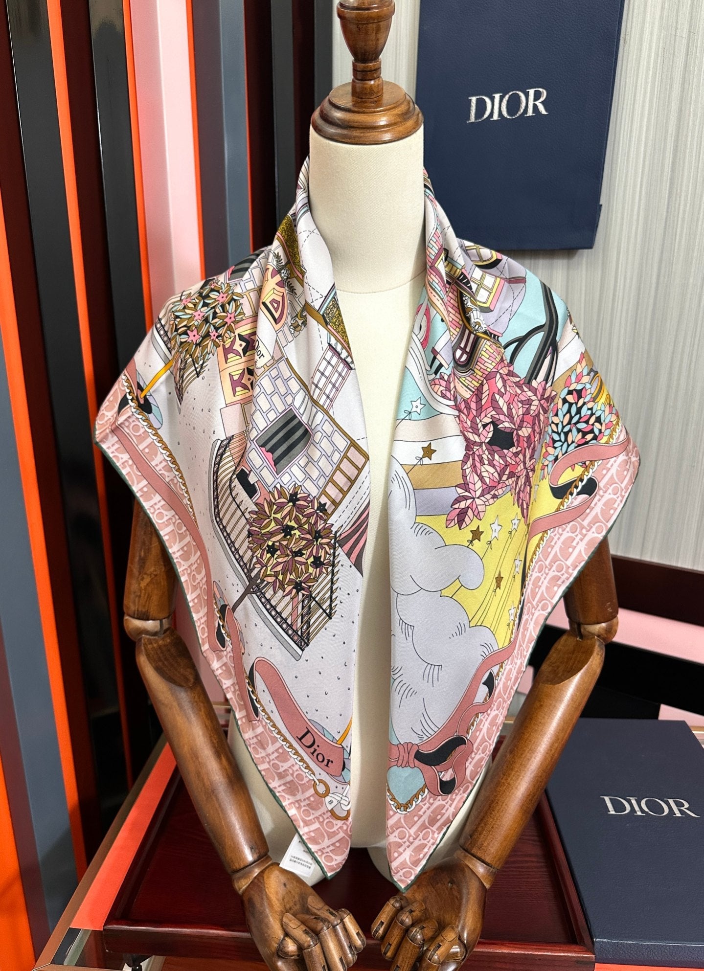 CD Scarf 90x90 Colorful Twill Silk 443144
