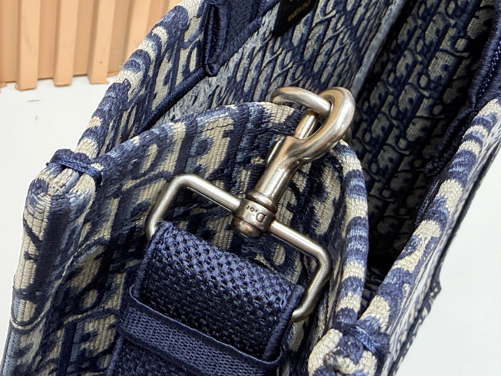 Dior Book Tote Blue Dior Oblique Embroidery and White Lace