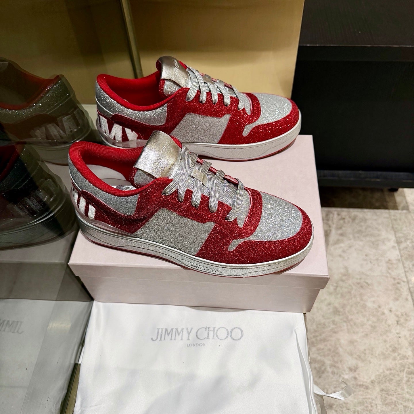 Jimmy Florent Sneaker Red Grey Glitter 715039