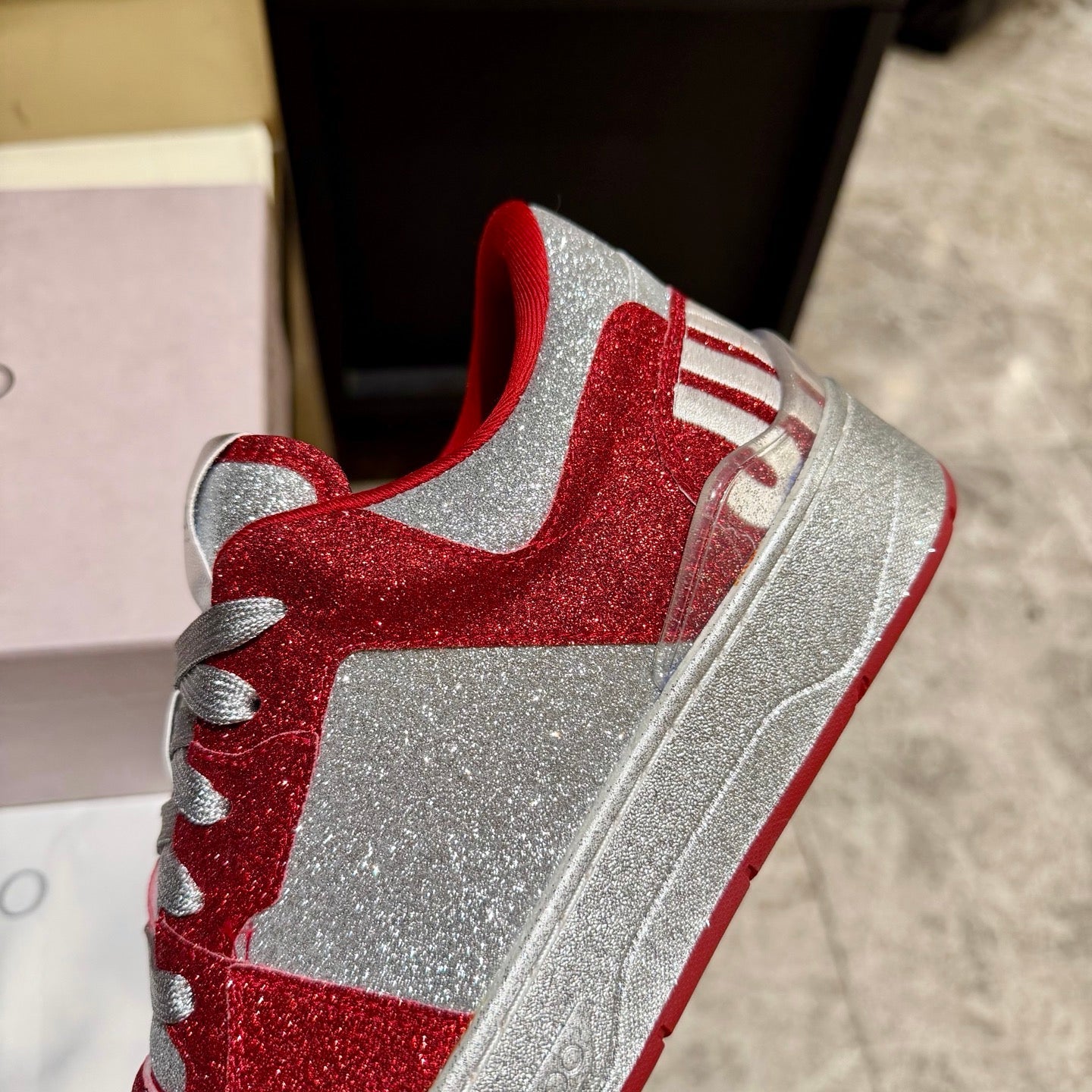 Jimmy Florent Sneaker Red Grey Glitter 715039